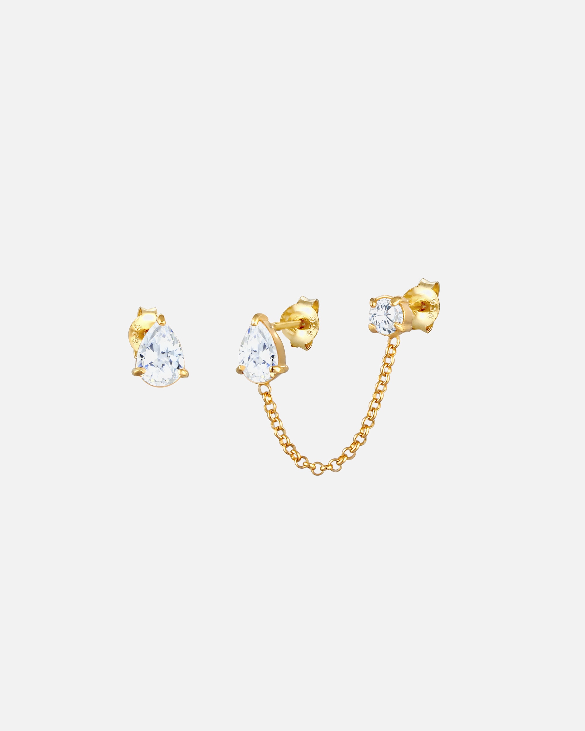 Orecchini di Femmina Elli Argento Sterling 925 dorato in filigrana con cristalli di zircone luccicanti goldfarben