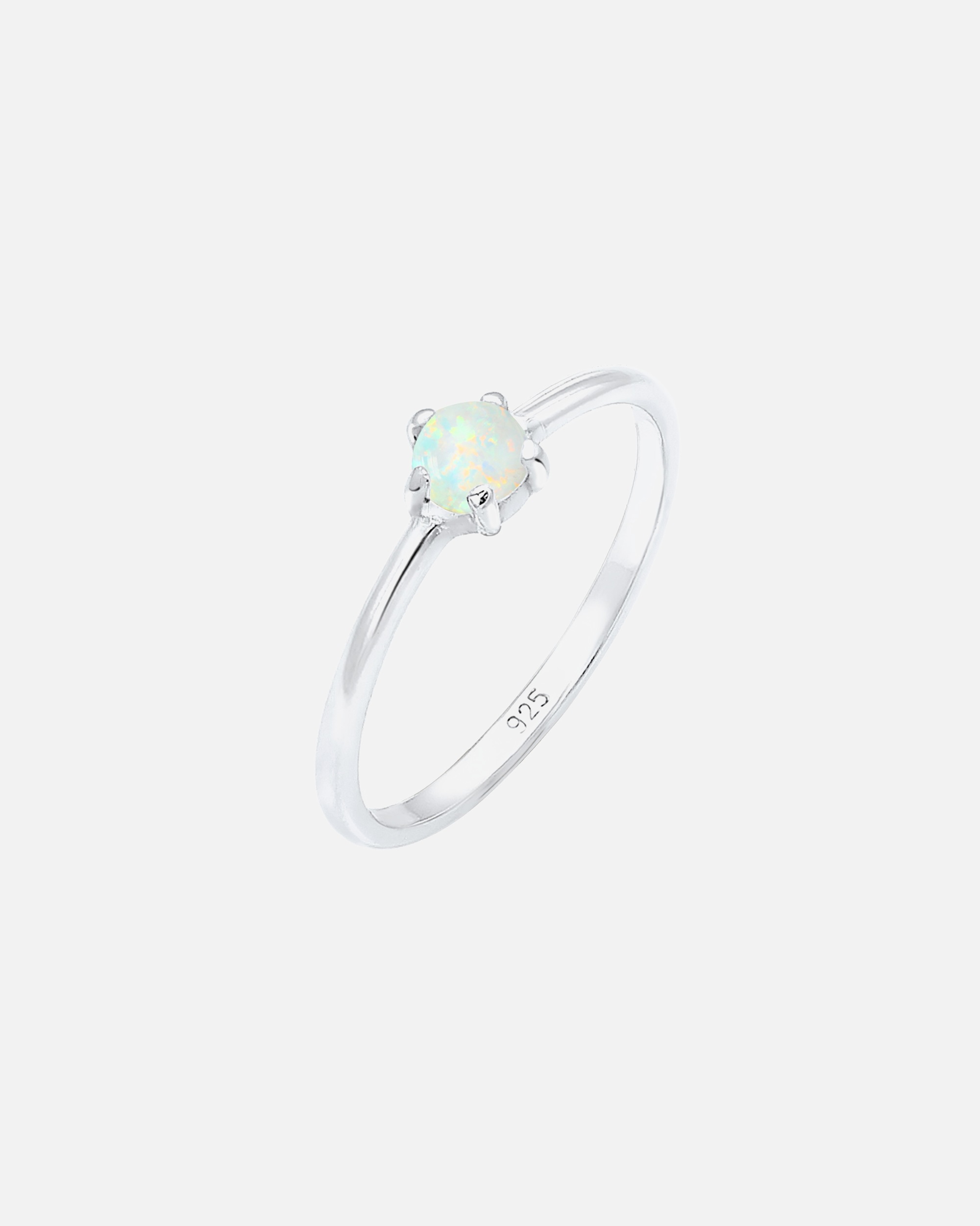Anello di Femmina Elli Banda di Base Geo con Opale Sintetico in Argento Sterling 925 54