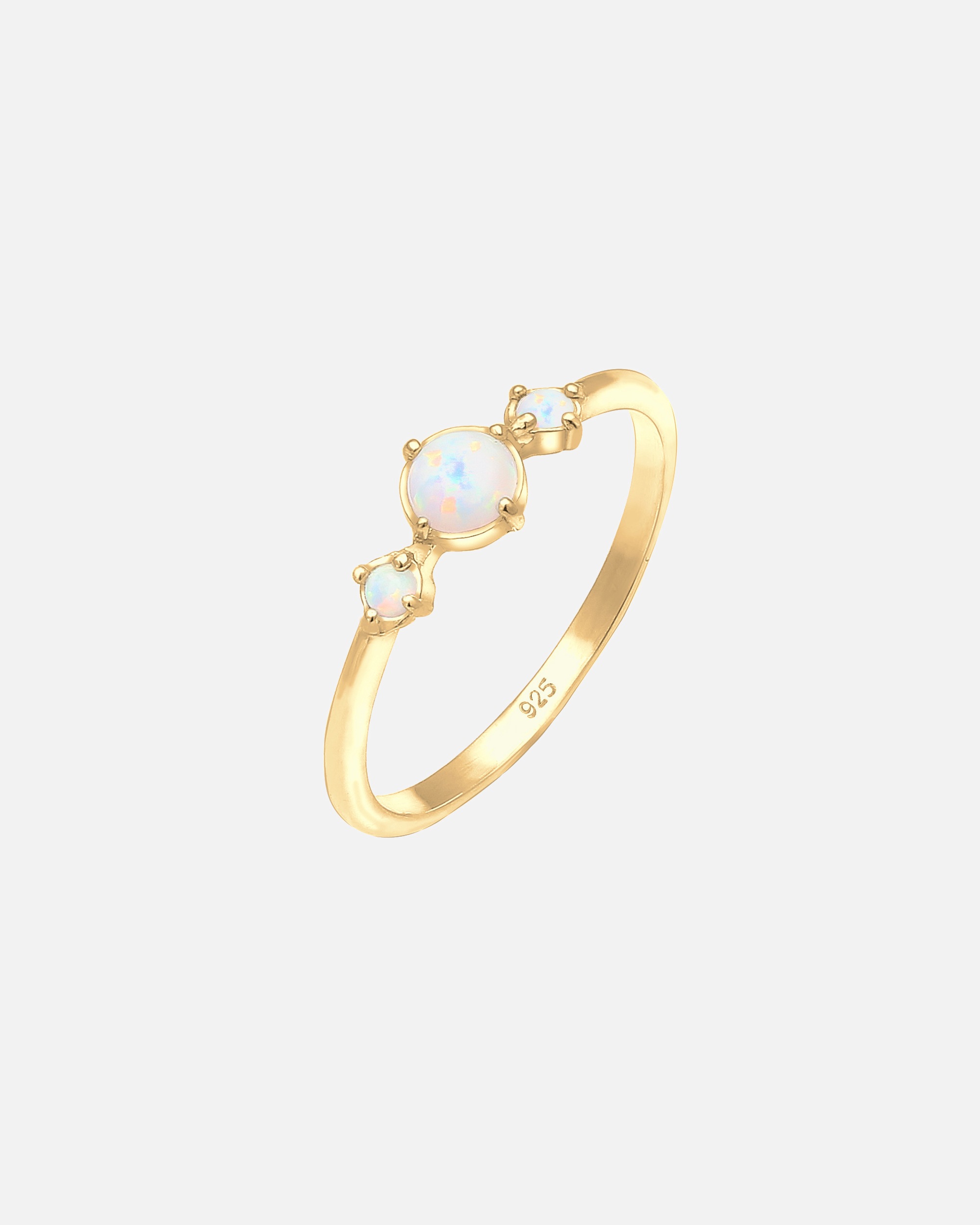 Anello di Femmina Elli Banda Geo Vintage Tendenzia con Opale Sintetico in Argento Sterling 925 52