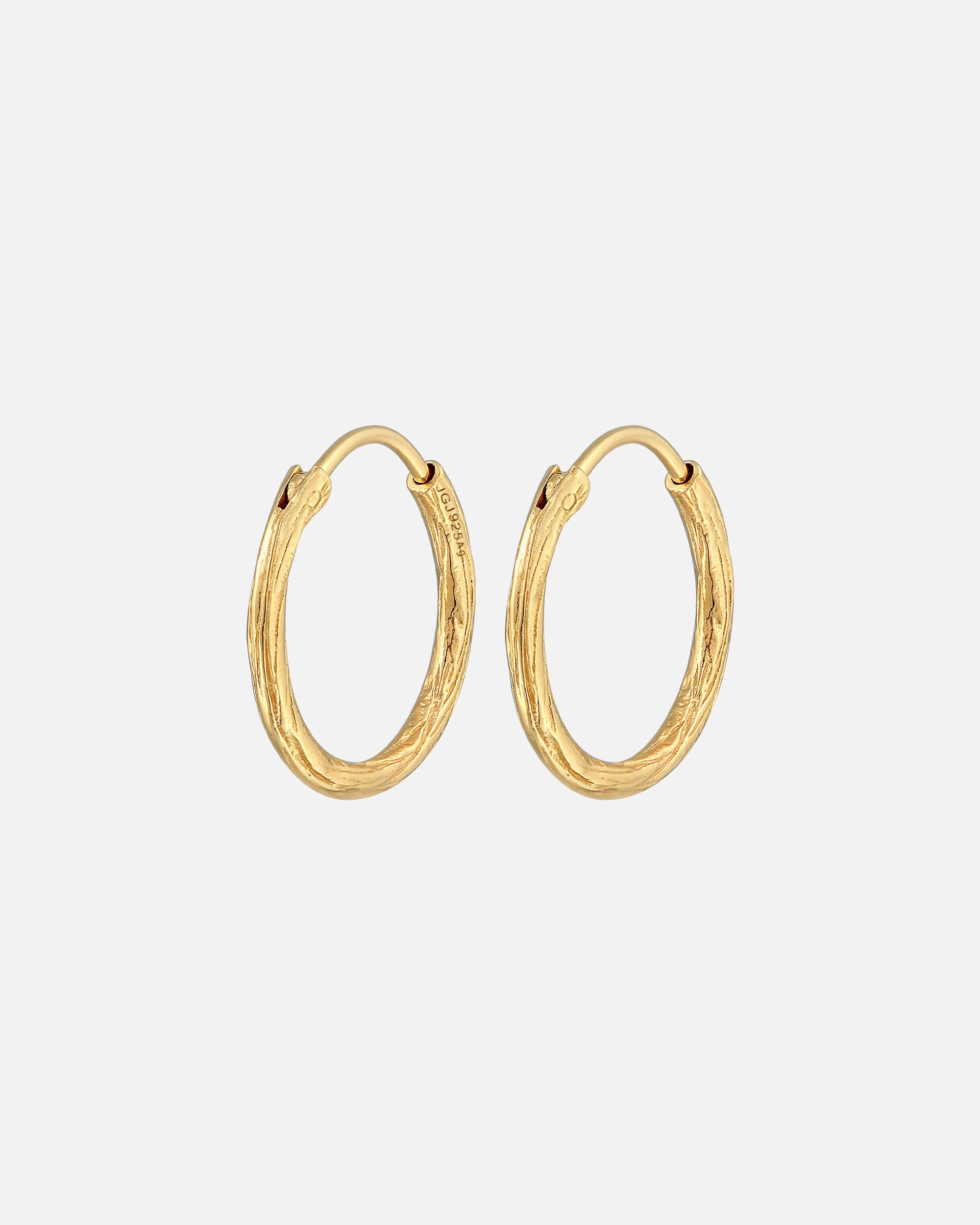 Orecchini a Cerchio di Femmina Elli Creoli Casual Finitura strutturata Basic Trend Minimal in argento sterling 925 goldfarben