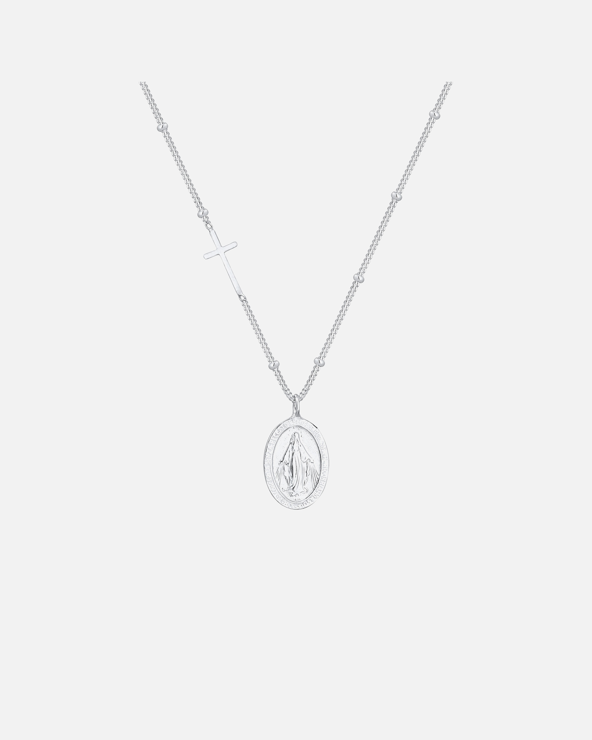 Collana di Femmina Elli di con Ciondolo Immagine di Maria e Croce in argento sterling 925 silberfarben