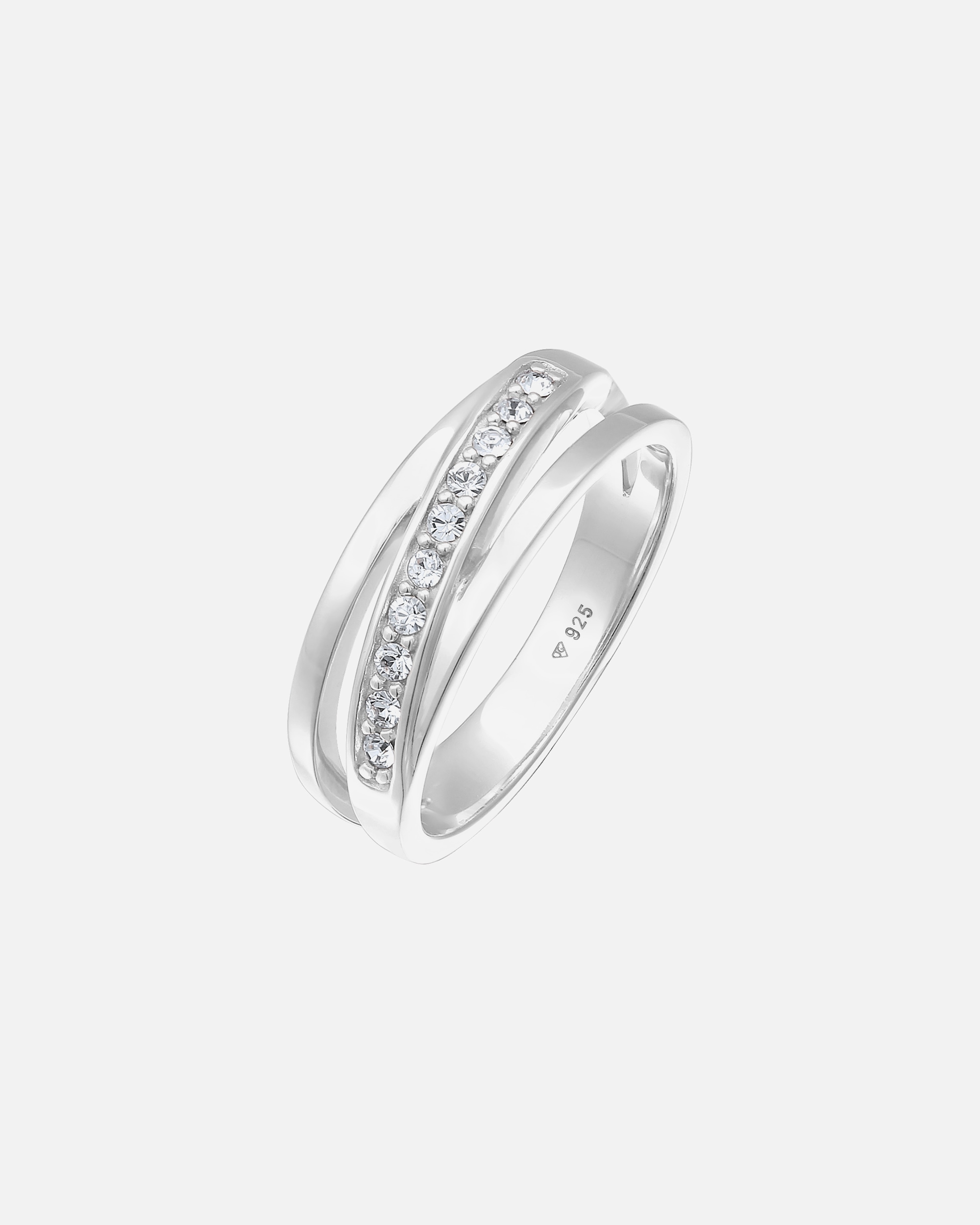 Anello di Femmina Elli Banda elegante con cristalli in argento sterling 925 58