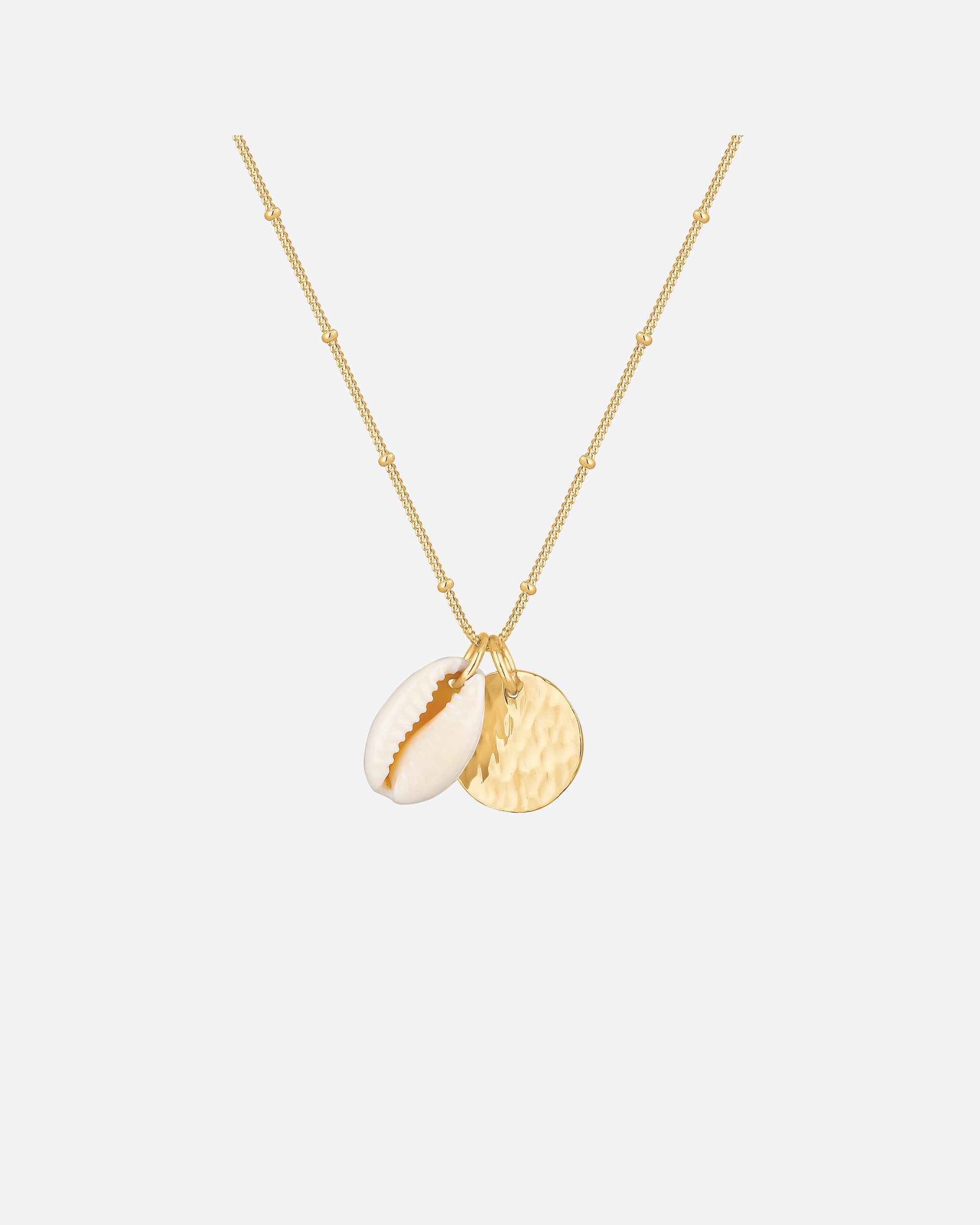 Collana di Femmina Elli Sfera Ciondolo Placchetta Conchiglia Kauri Tendenza in Argento Sterling 925 goldfarben