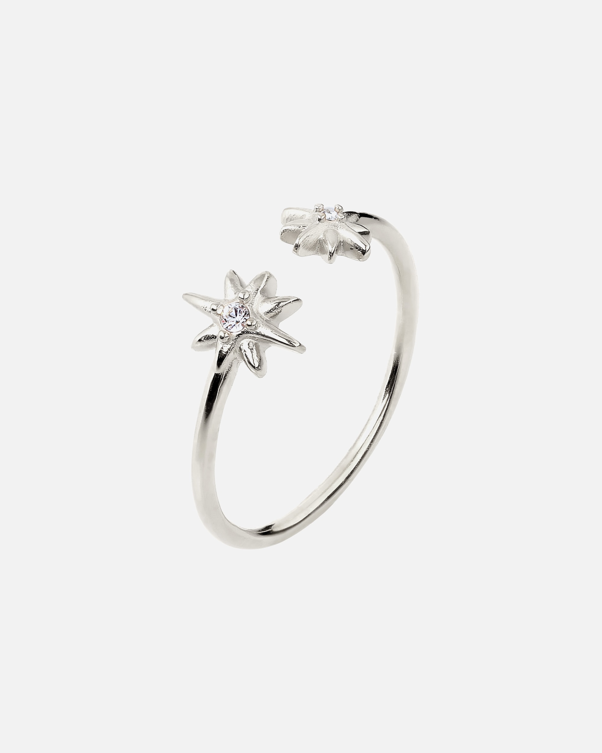 Anello di Femmina Elli Anello Stella Cristalli Vetro Bianco 925 Sterling Silver 56