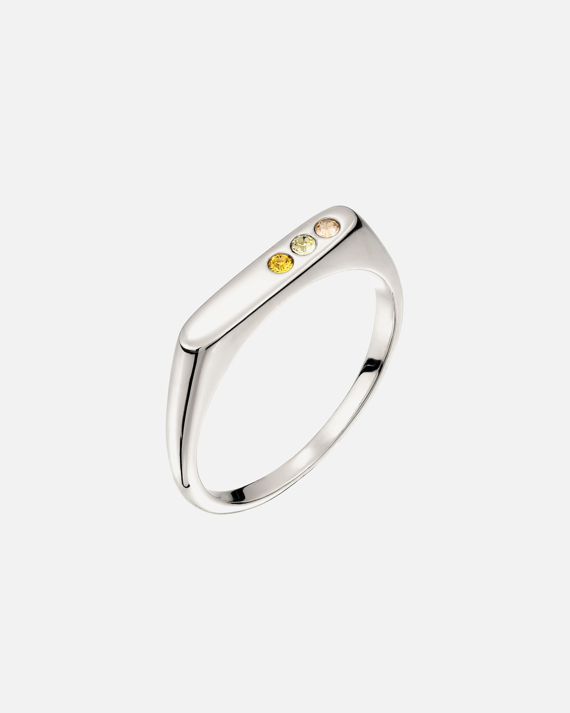 Anello di Femmina Elli Anello Sigillo Swarovski Cristalli Giallo 925 Sterling Silver 52