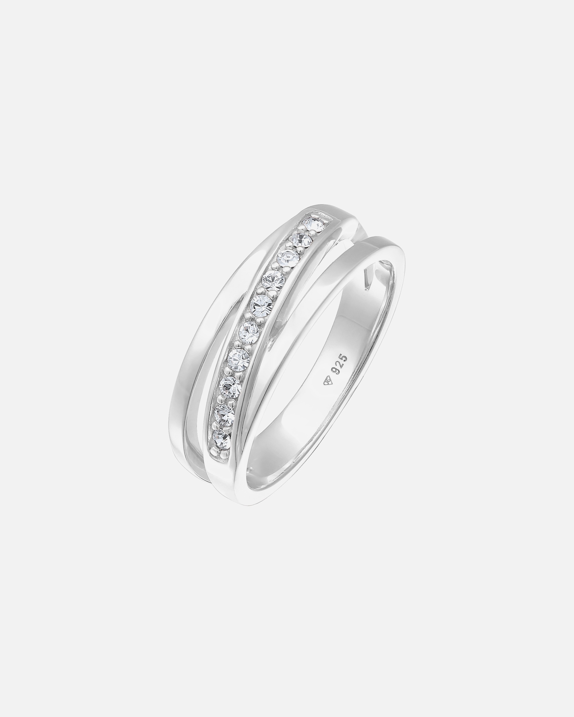 Anello di Femmina Elli Banda elegante con cristalli in argento sterling 925 52