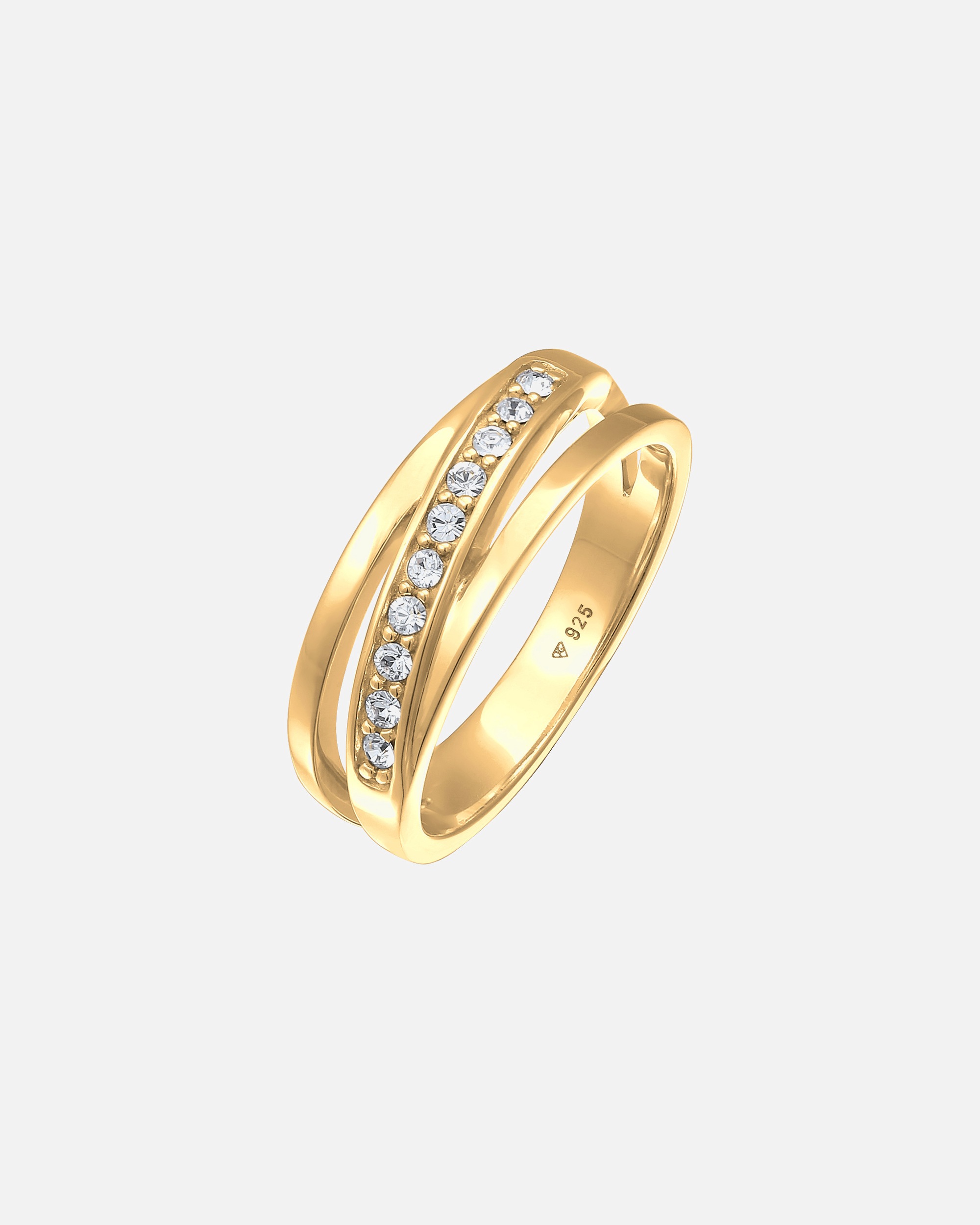 Anello di Femmina Elli Banda elegante con cristalli in argento sterling 925 54