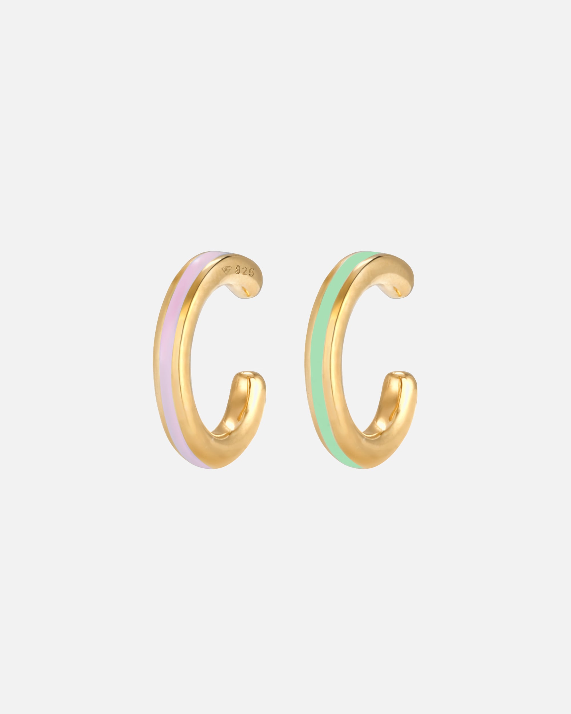 Orecchini di Femmina Elli Set di orecchini Basico Minimo nero con smalto in argento sterling 925 goldfarben