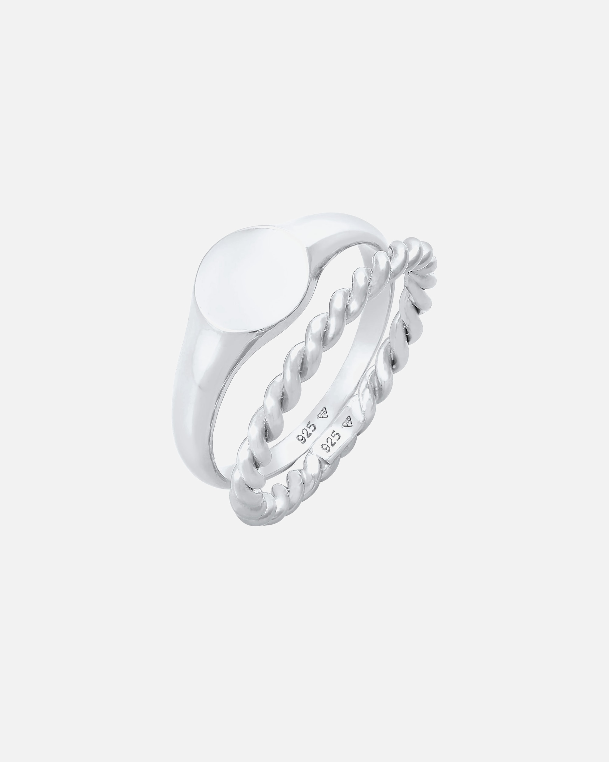 Anello di Femmina Elli Anello con sigillo Duo Basico Trend in argento sterling 925 54