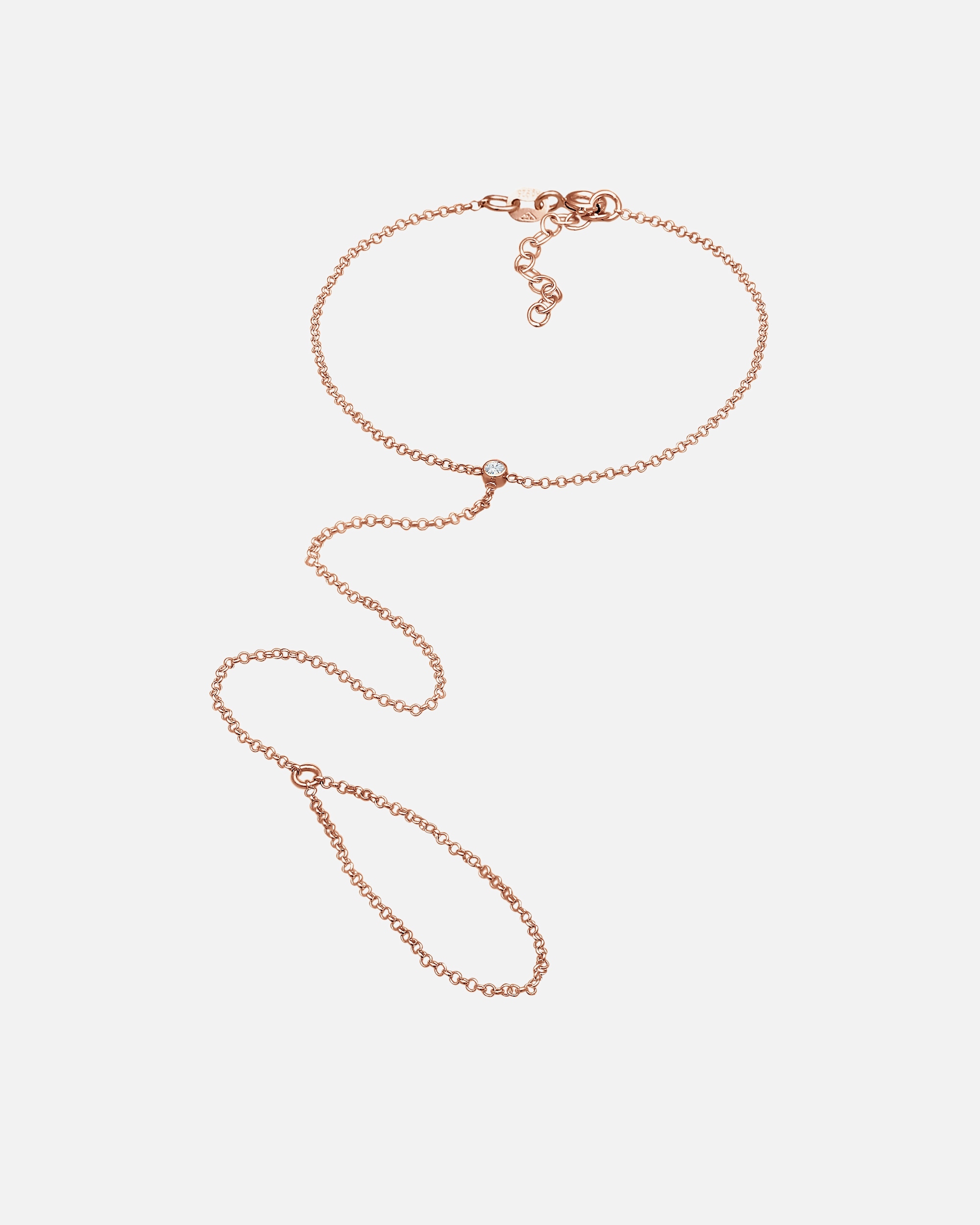 Braccialetto di Femmina Elli braccialetto con anello semplice con cristalli in argento sterling 925 rosefarben