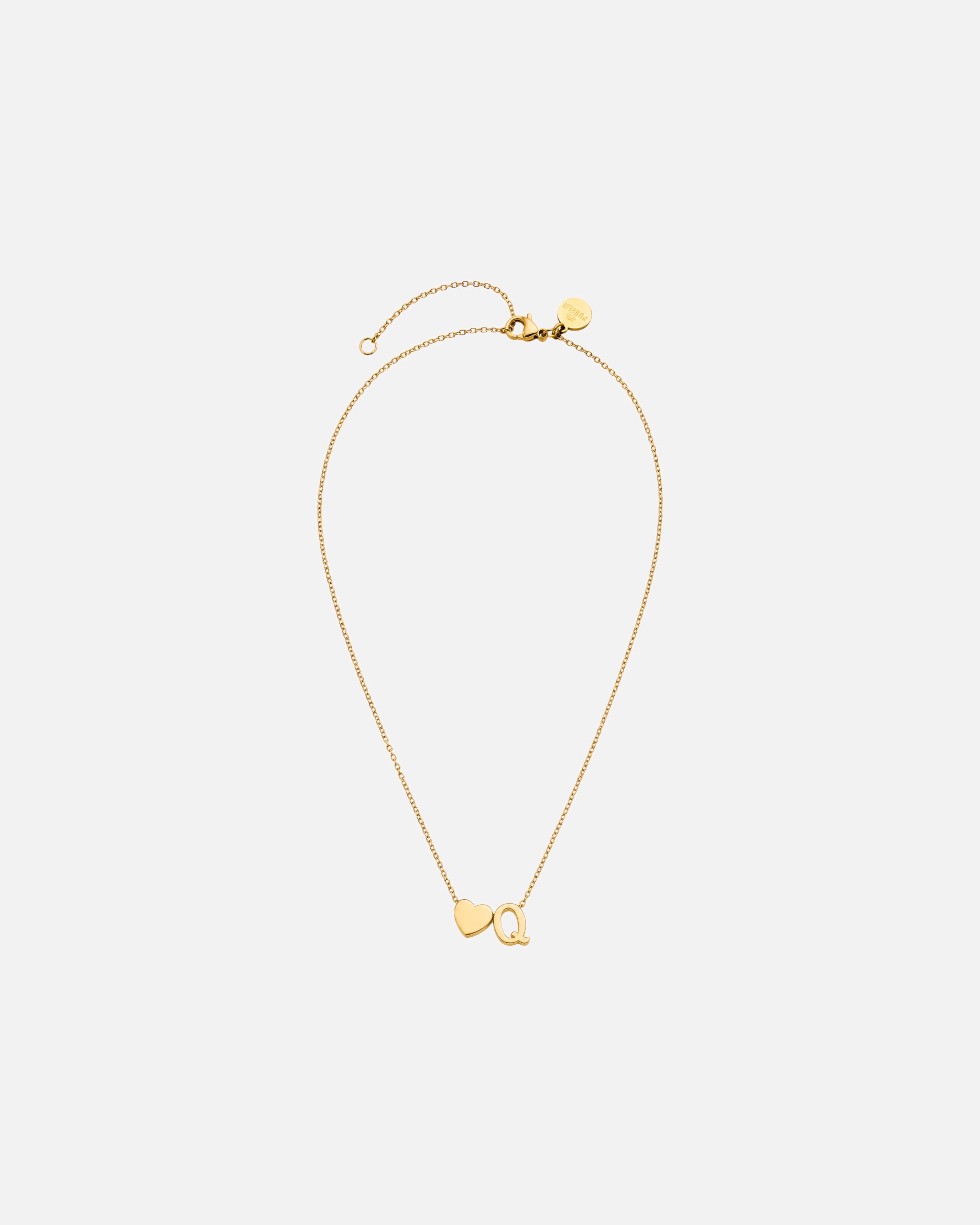 Collana di Unisex Purelei Letter Heart Q Collana 100% acciaio inossidabile Oro