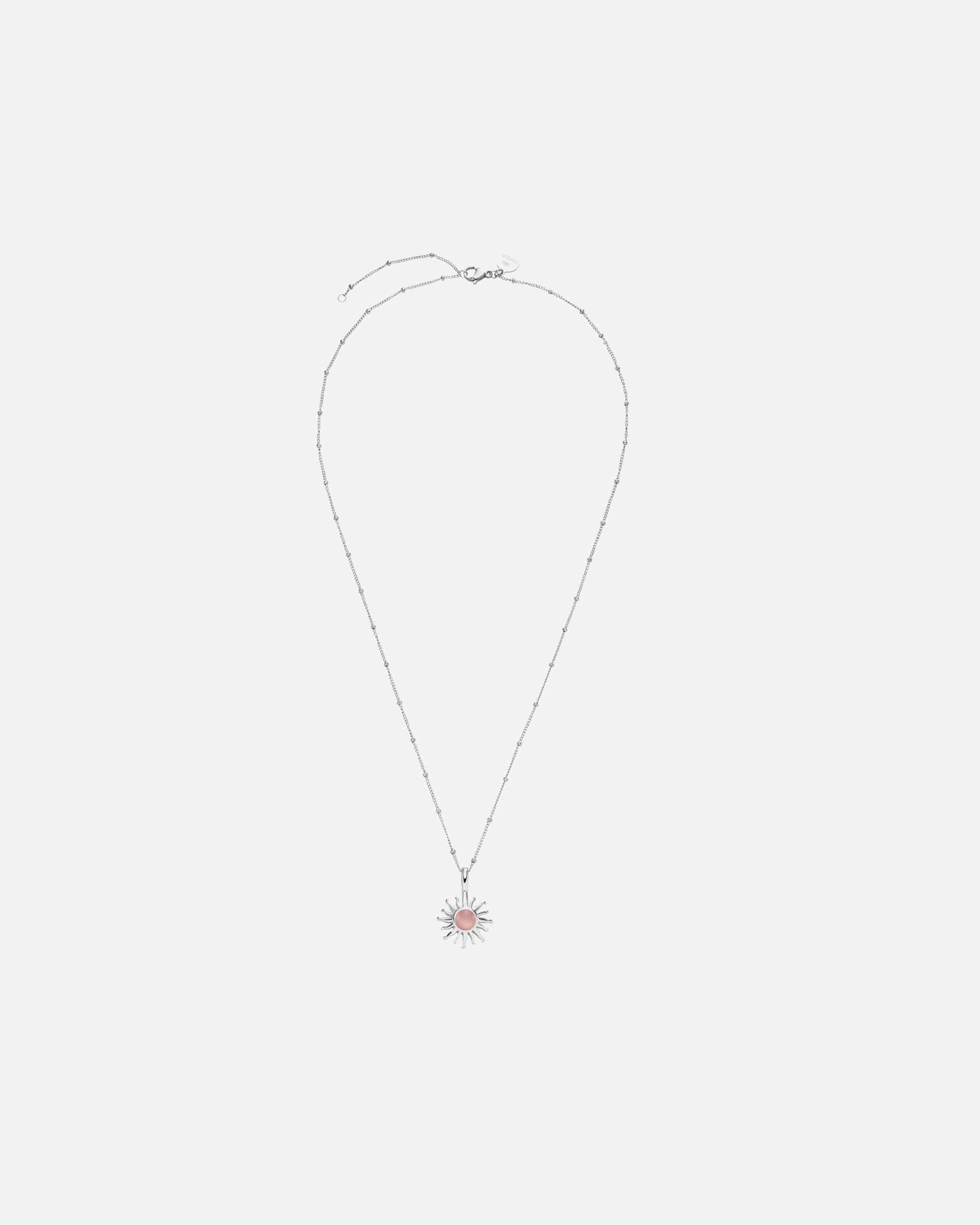Collana di Unisex Purelei Sun Rosenquarz Collana 100% acciaio inossidabile Argento