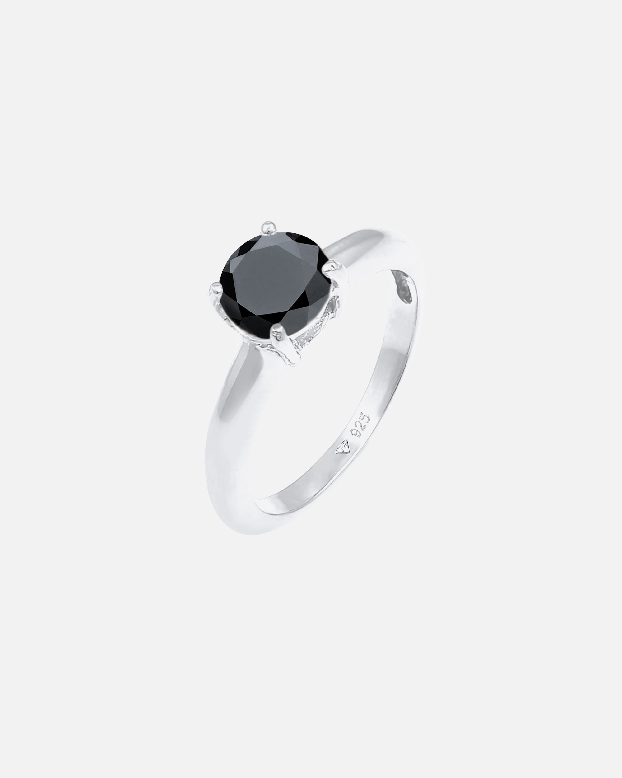 Anello di Femmina Elli Solitario Classico con Cristalli di Zirconia in Argento Sterling 925 56