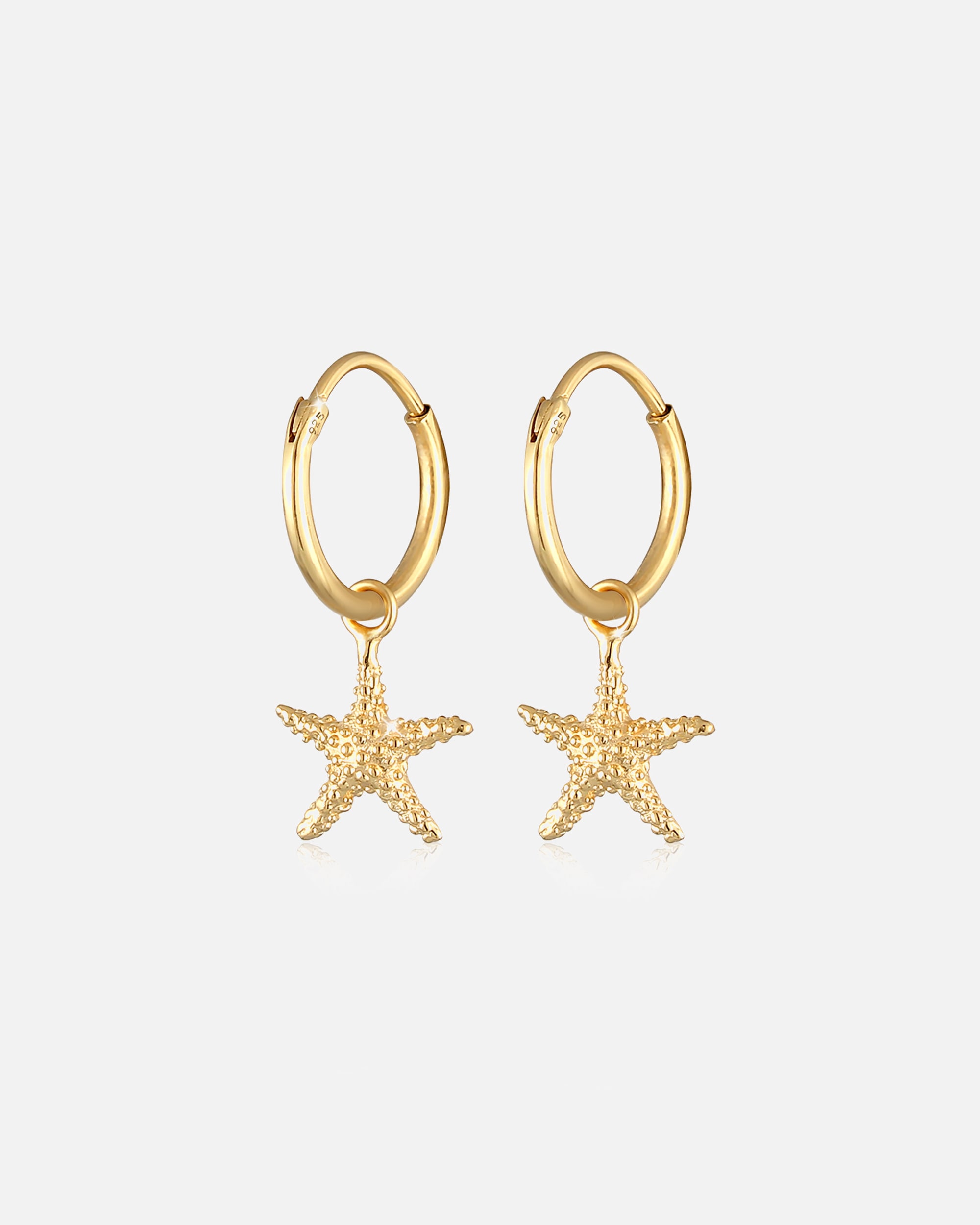 Orecchini di Femmina Elli Creoli Stella Marina Spiaggia Estrate Mariitmo in Argento Sterling 925 goldfarben
