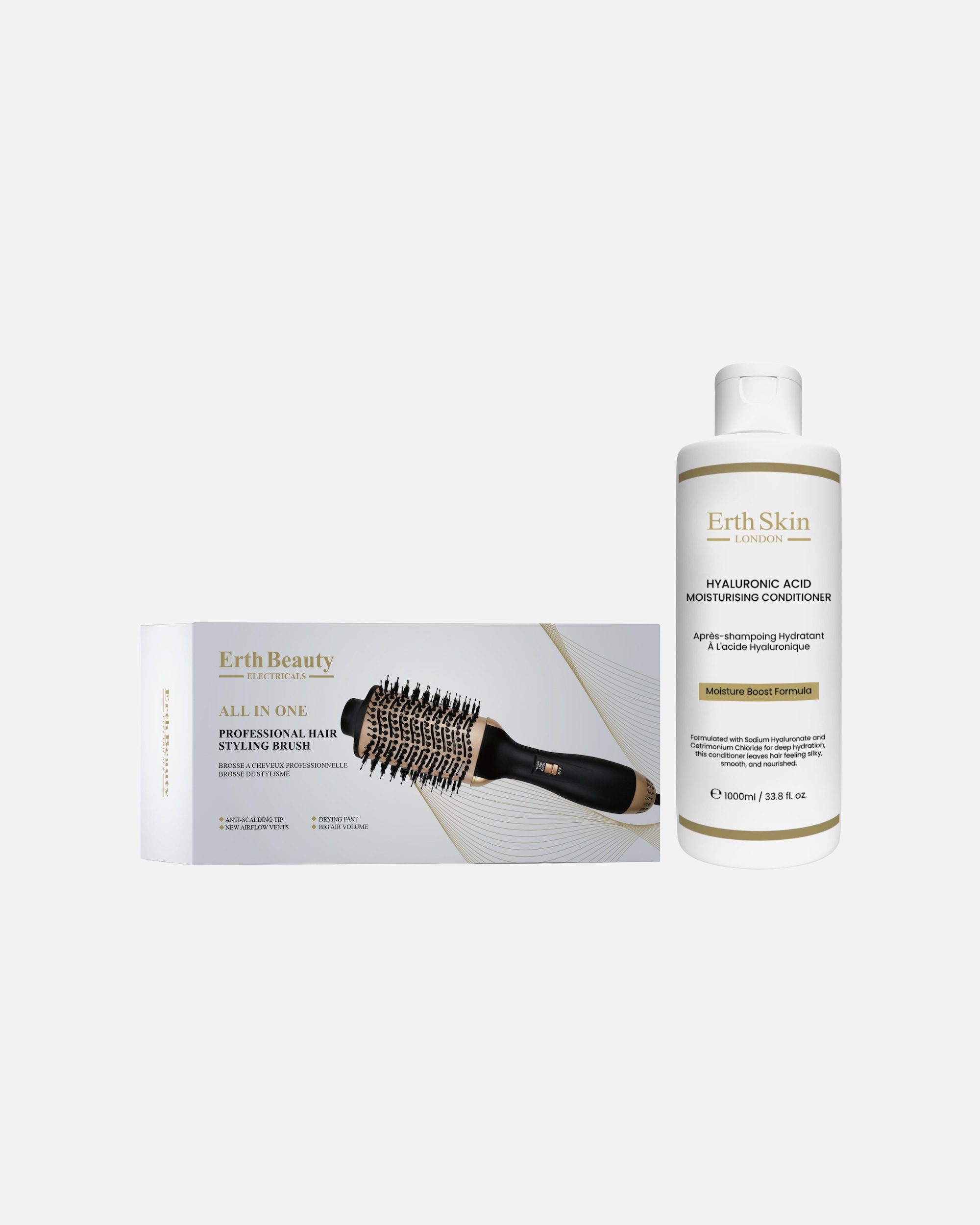 Styler ad aria calda di Unisex ErthSkin London Spazzola Styling UE Duo Balsamo Ialuronico 1 Stück
