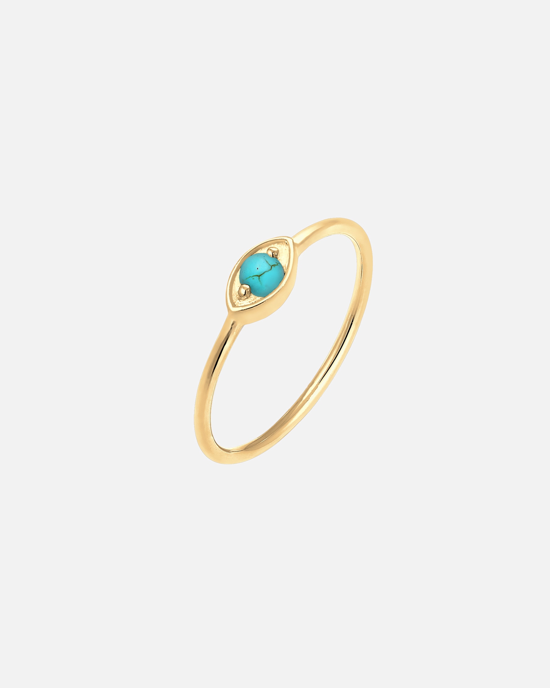 Anello di Femmina Elli Malocchio Talismano con Howlite in Argento Sterling 925 Placcato Oro 56