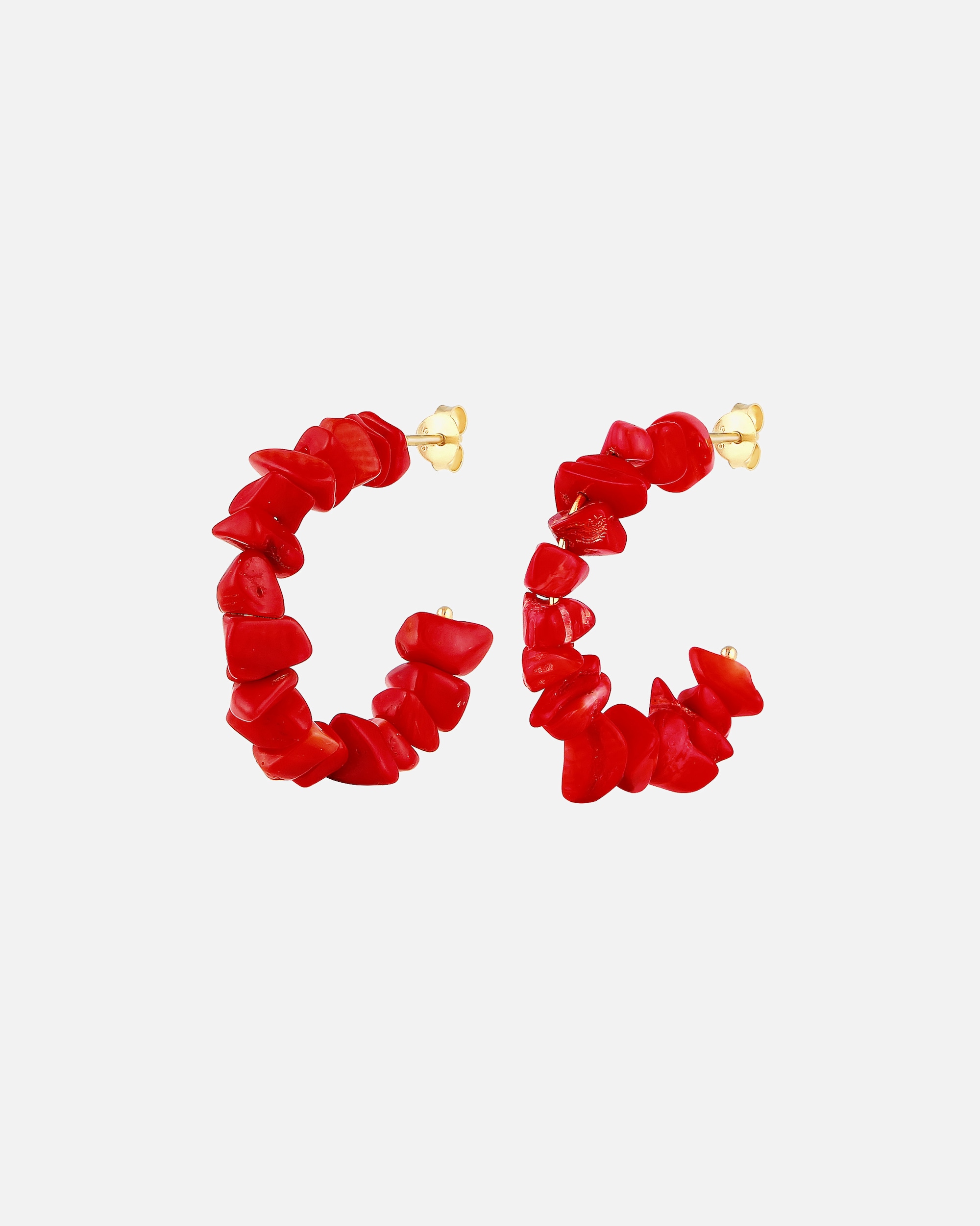 Orecchini di Femmina Elli Perline Da Creoles Rot Koralle in oro 925 Sterling Silber placcato in argento sterling 925 Rosso