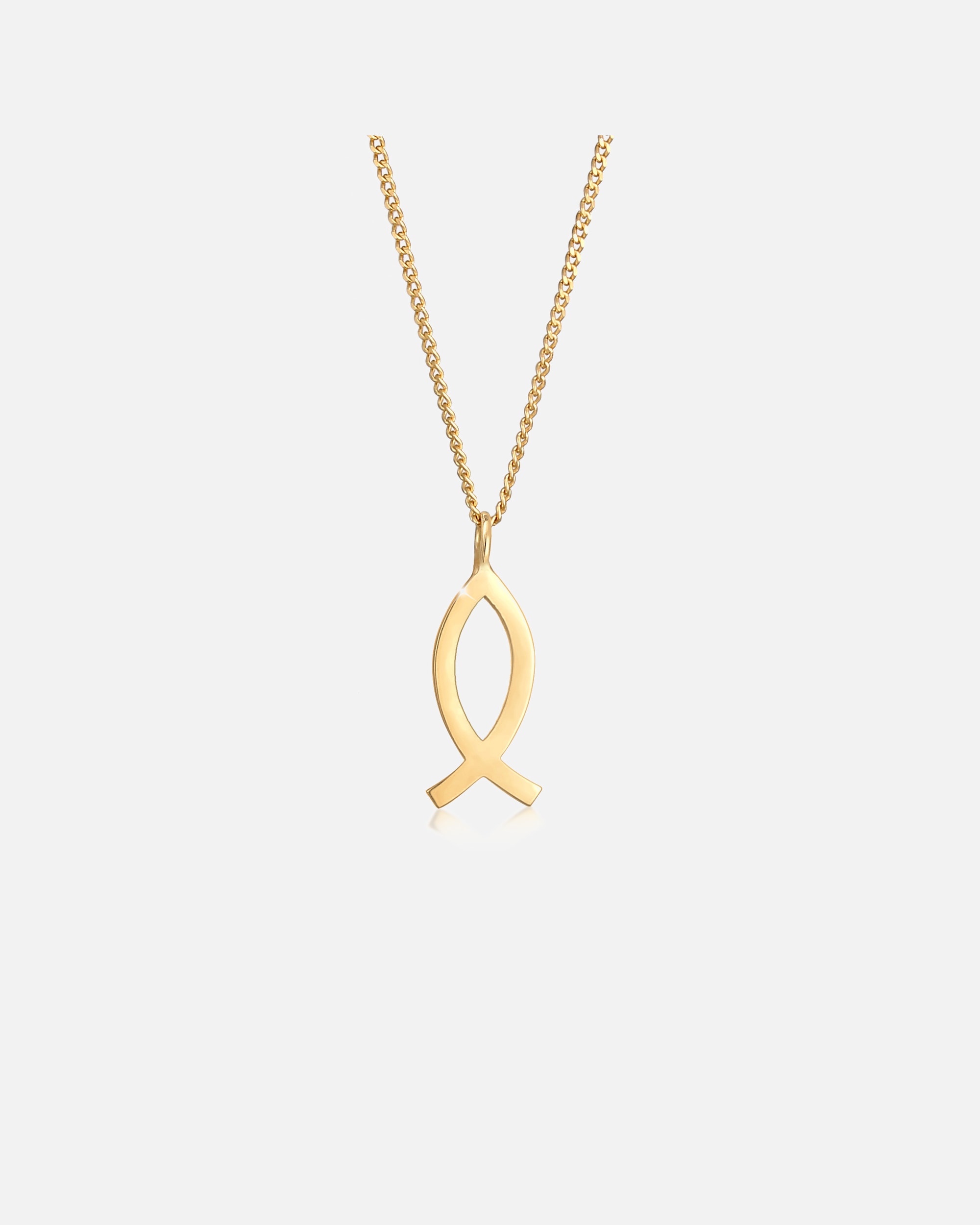 Collana di Femmina Elli di Pesce Religione in Argento Sterling 925 goldfarben