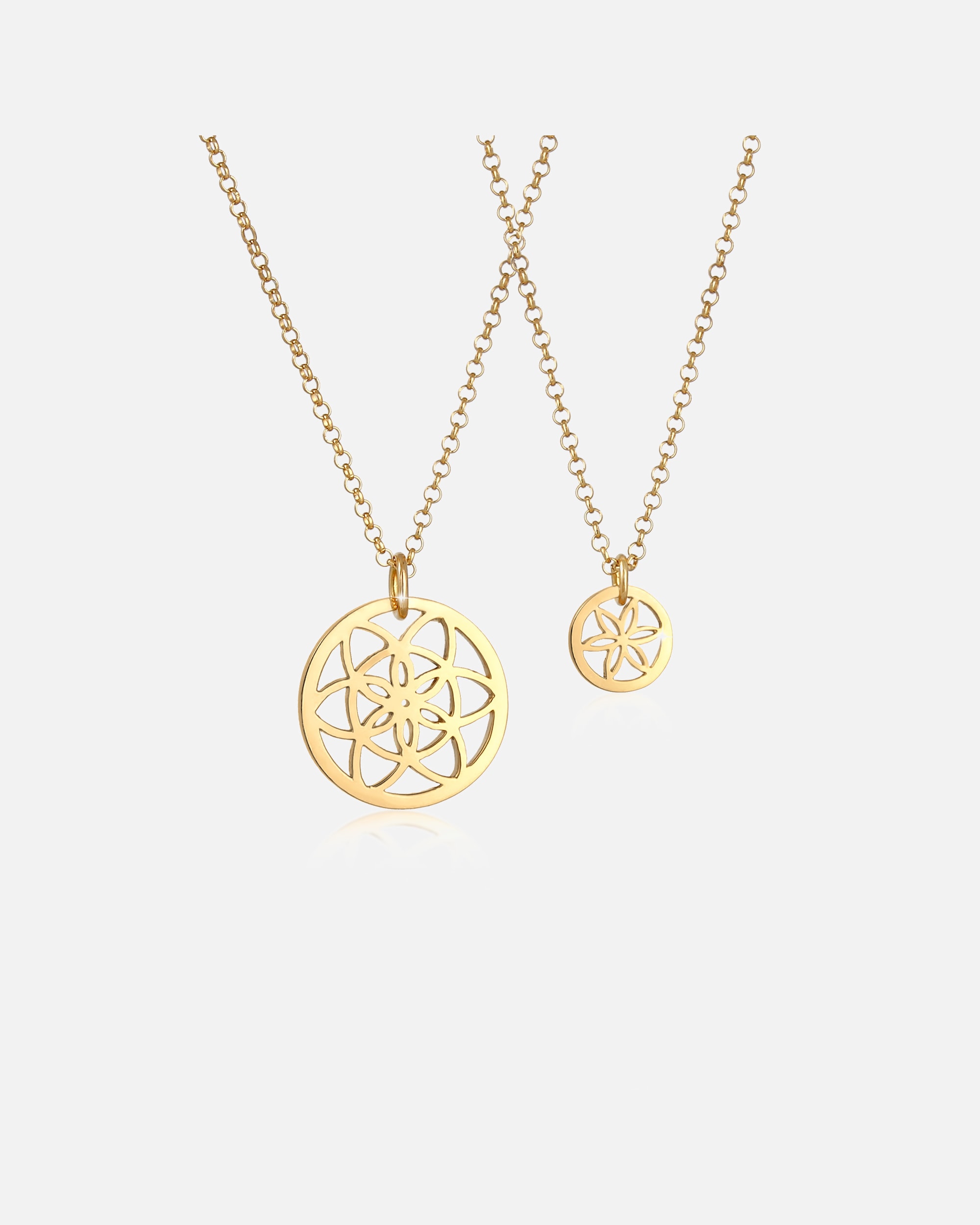 Set Gioielli di Femmina Elli Set di Collane Madre e Bambina Fiore della Vita in Argento Sterling 925 45