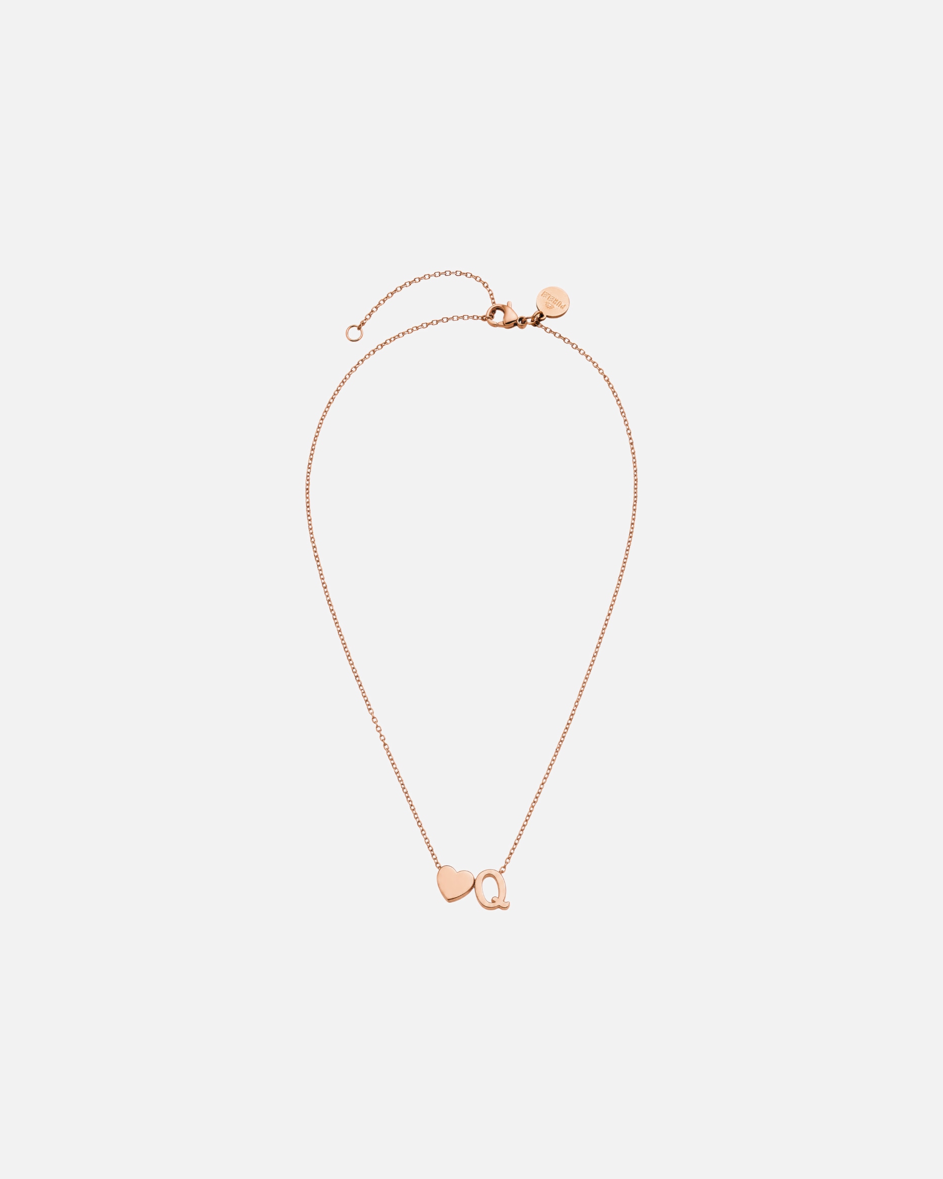 Collana di Unisex Purelei Letter Heart Q Collana 100% acciaio inossidabile Oro rosa