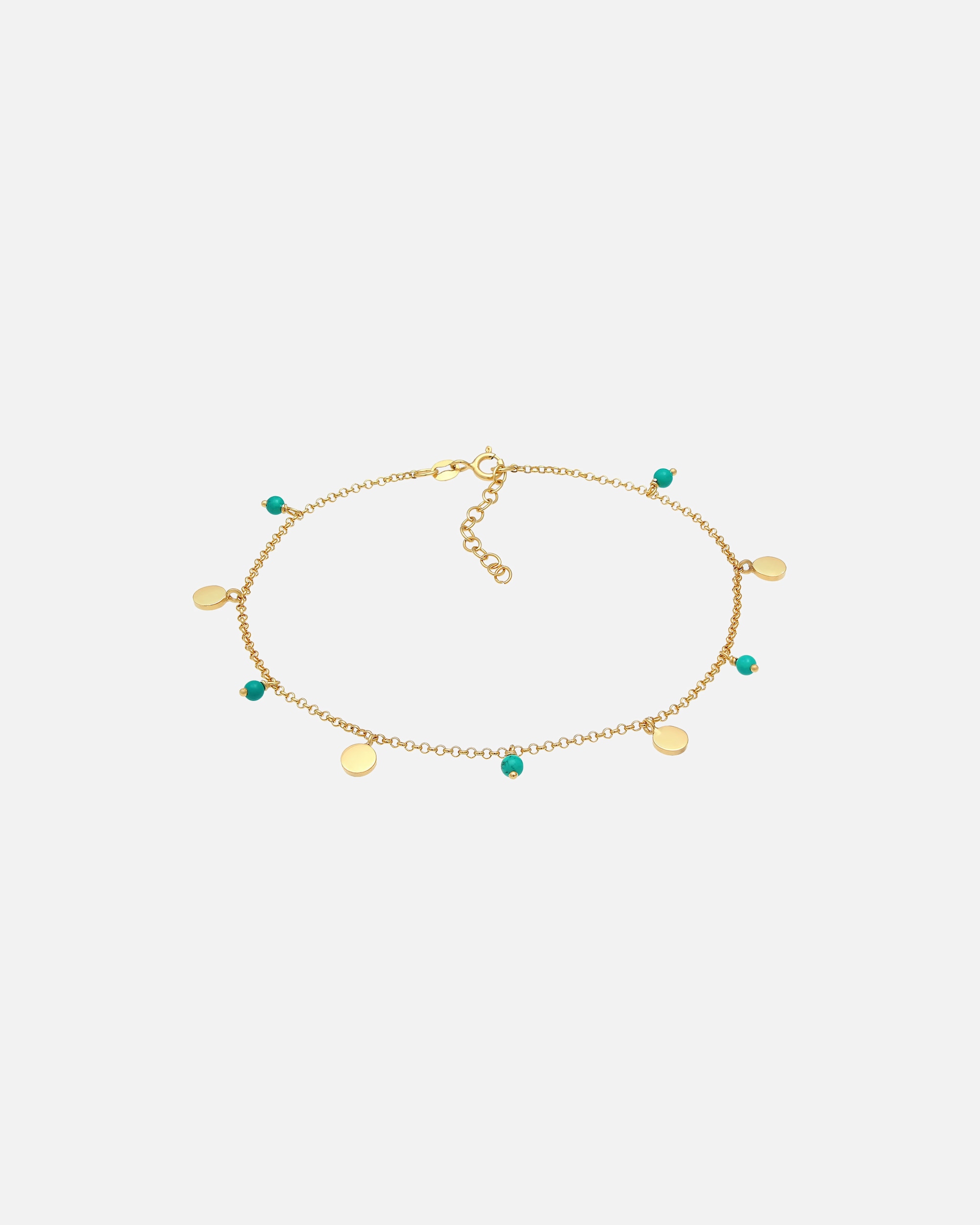 Giolello Piedi di Femmina Elli Pia Howlite Turchese Boho Tendenza estiva in argento sterling 925 placcato oro goldfarben