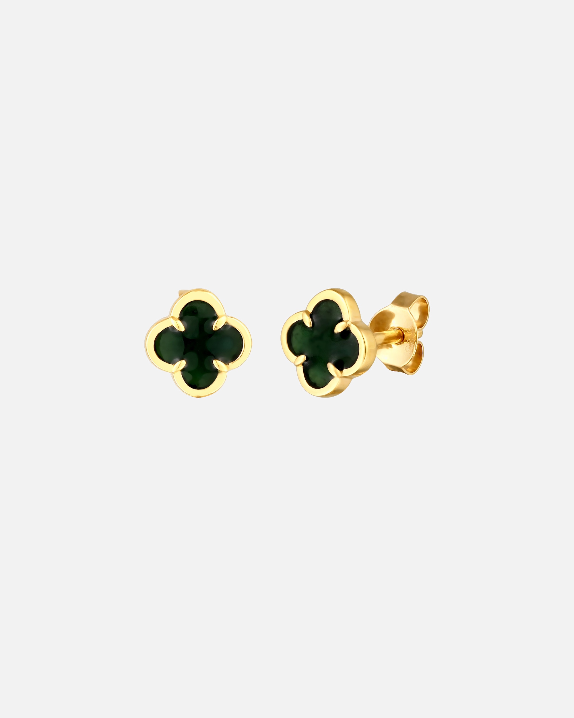 Orecchini di Femmina Elli Orecchino Quadrifoglio 925 Sterling Silver Gold-plated Verde
