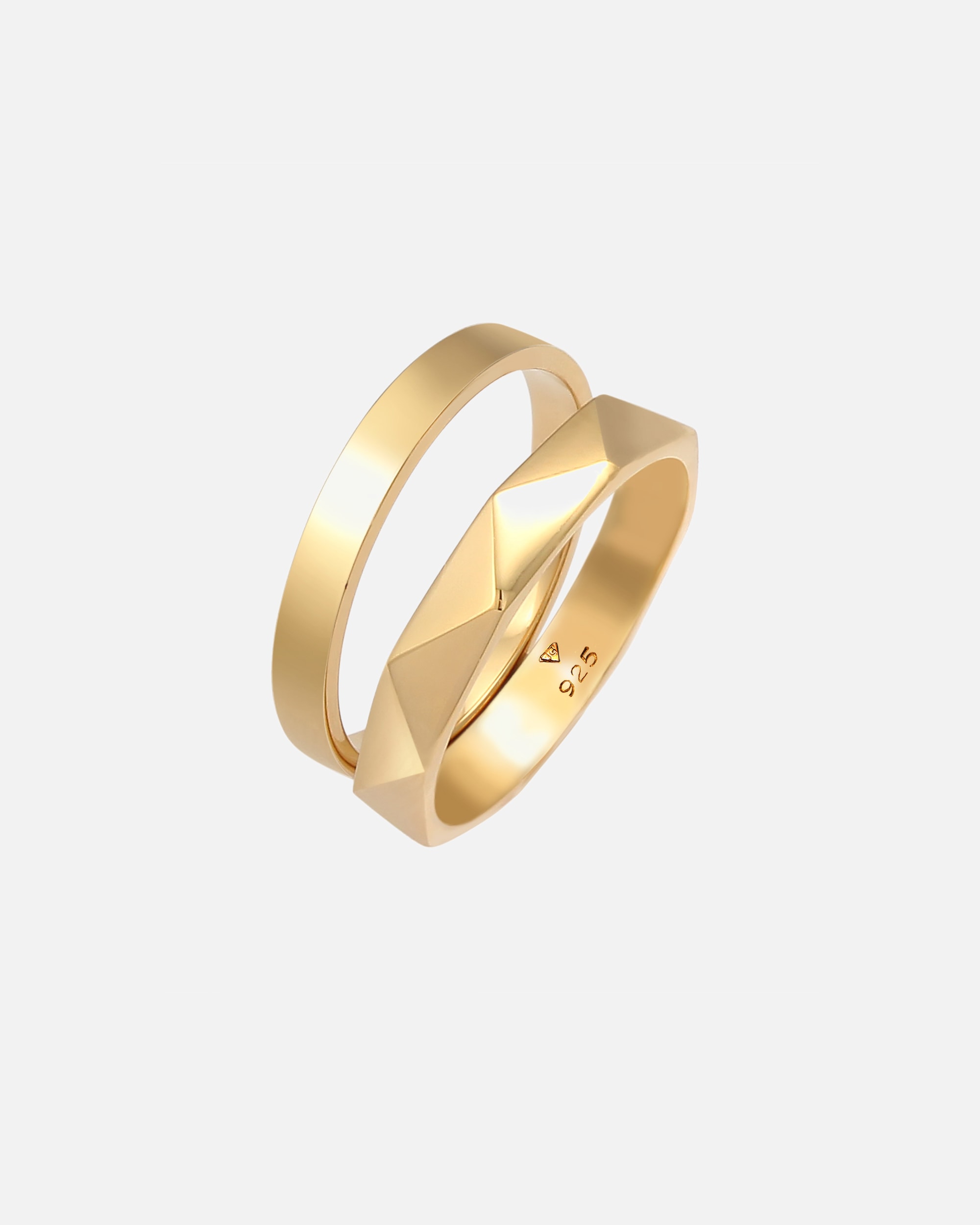 Anello di Femmina Elli Anello a fascia basic in Argento Sterling 925 suficie esagonale battuta 56