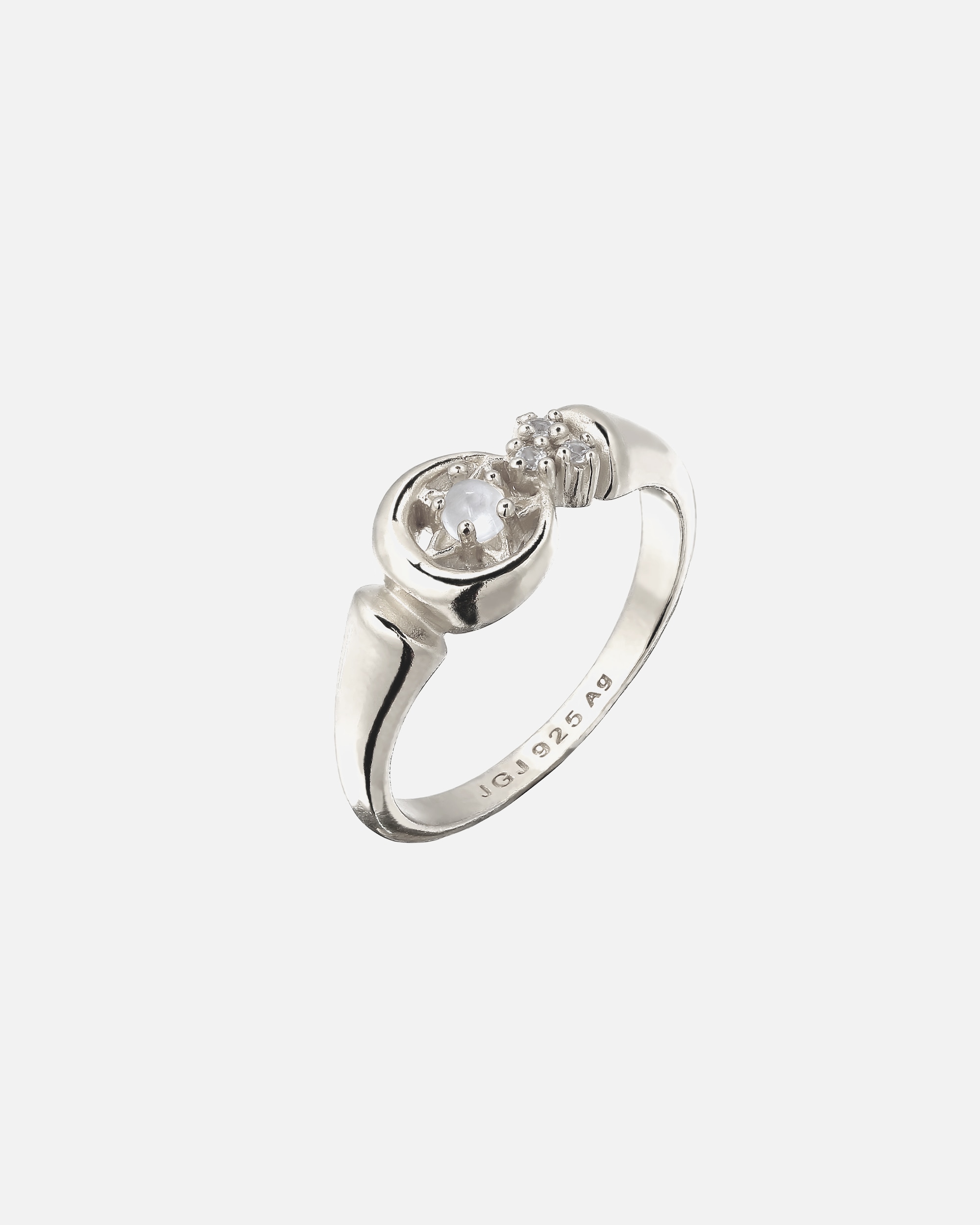 Anello di Maschio KUZZOI Anello Stelle Moonstone Arcobaleno 925 Sterling Silver 64