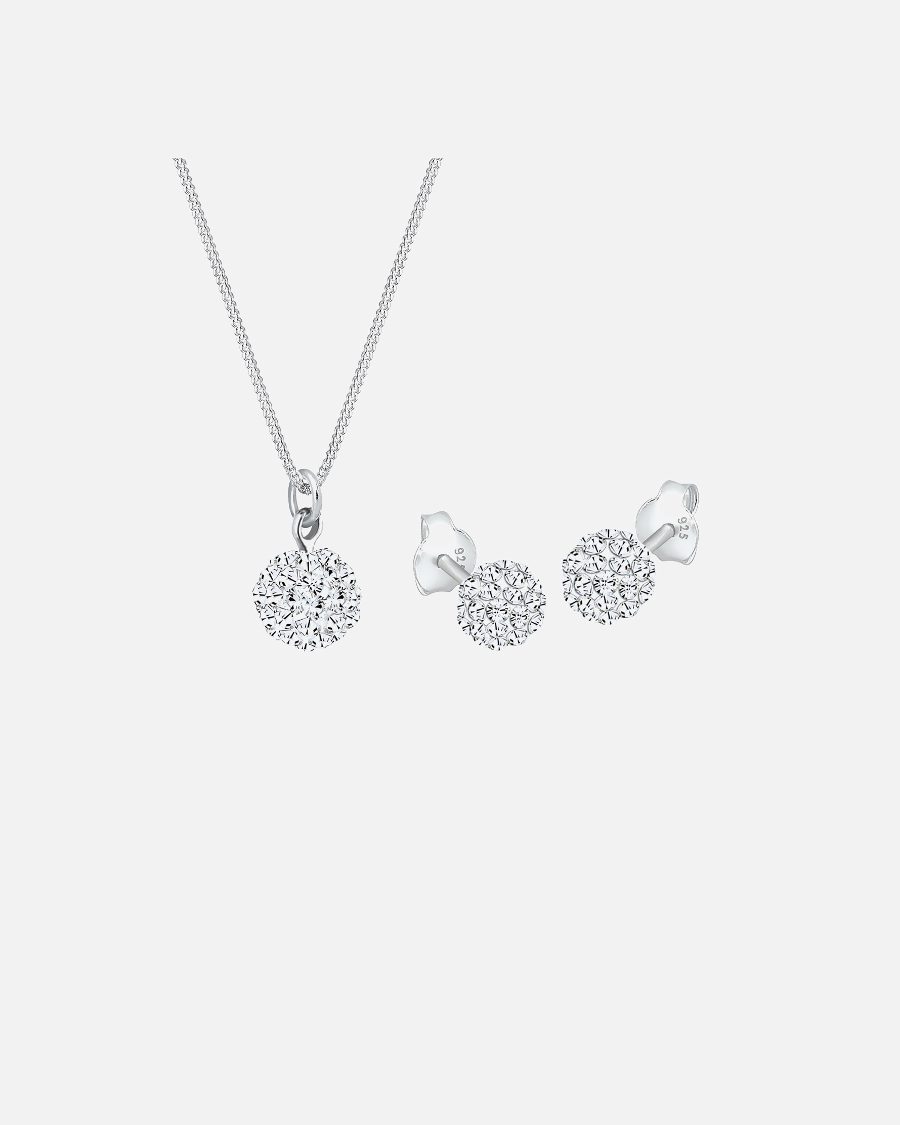 Gioielleria di Femmina Elli Ciondolo Sfera Set Orecchini a Perno con Cristalli in Argento Sterling 925 silberfarben