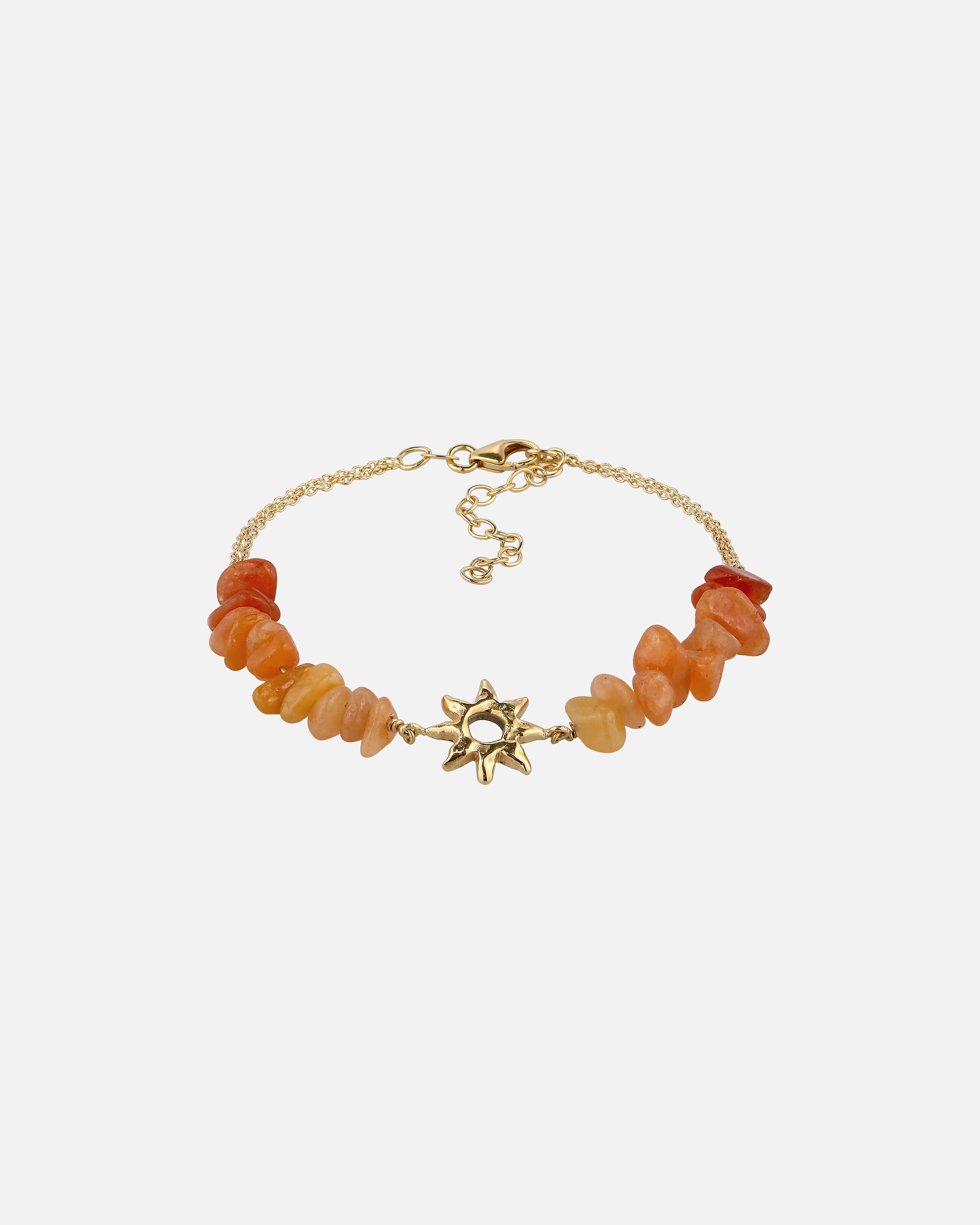 Braccialetto di Femmina Elli Bracciale con perline Sole Avventurina Marrone 925 Sterling Silver goldfarben