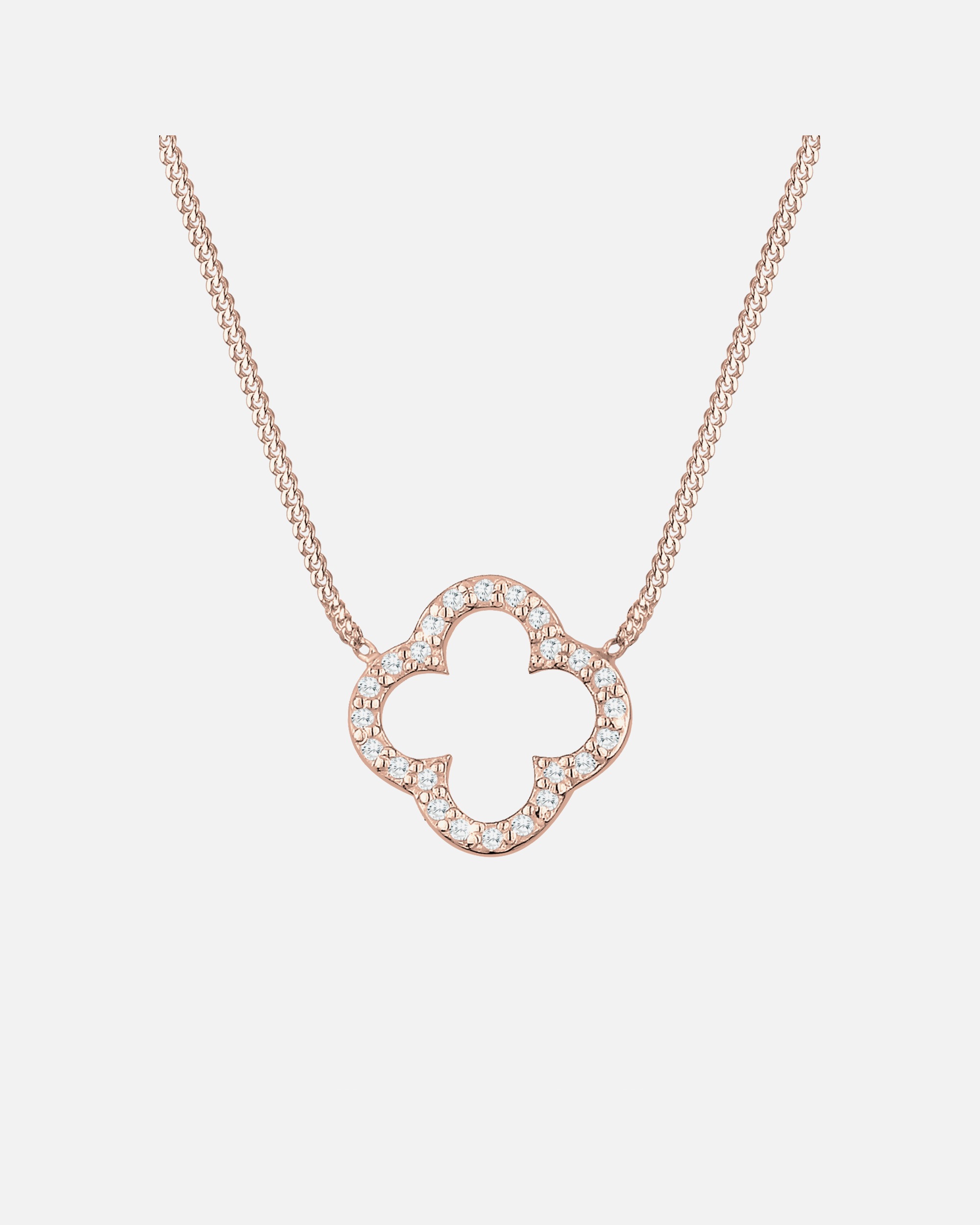 Collana di Femmina Elli Ciondolo forma di trifoglio Elegante fortuna con cristalli di zirconia in argento sterling 925 40