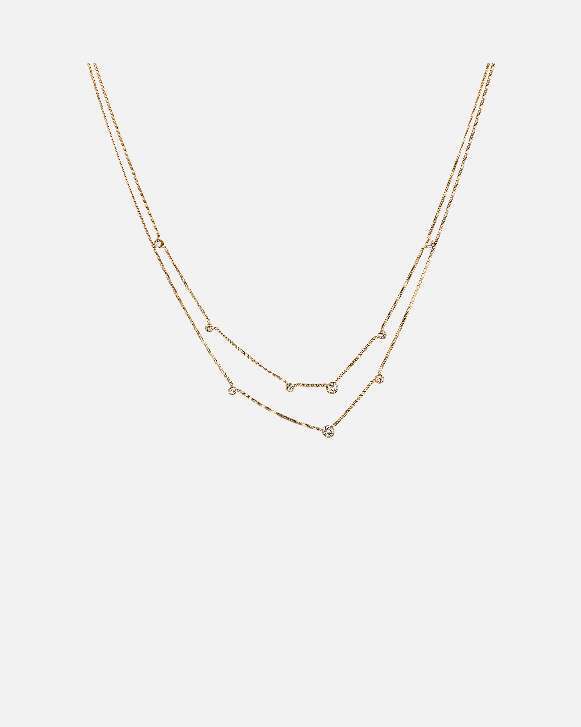 Collana di Femmina Elli Collana Layer Cristalli Vetro Bianco 925 Sterling Silver goldfarben