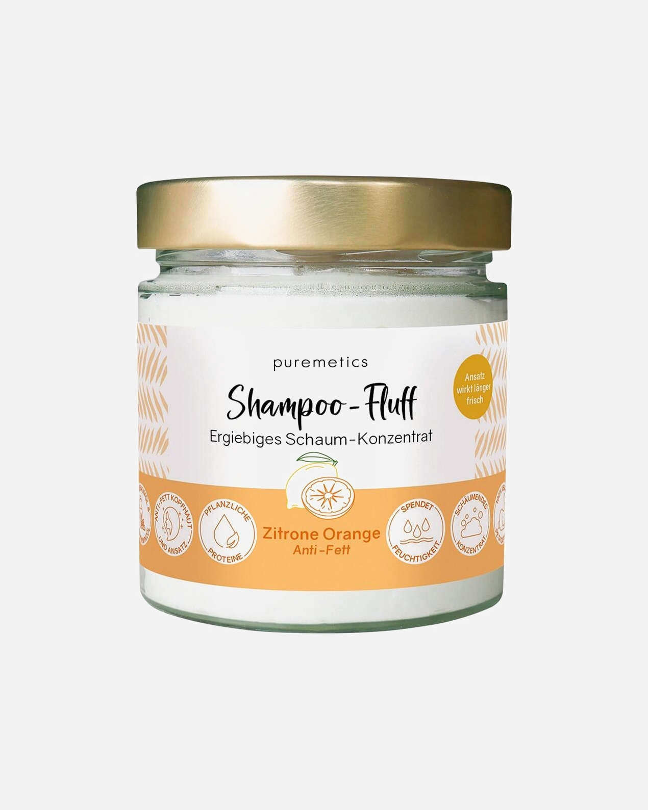 Shampoo capelli di Unisex puremetics Shampoo antigrasso fluff 'Lemon Orange 150 g
