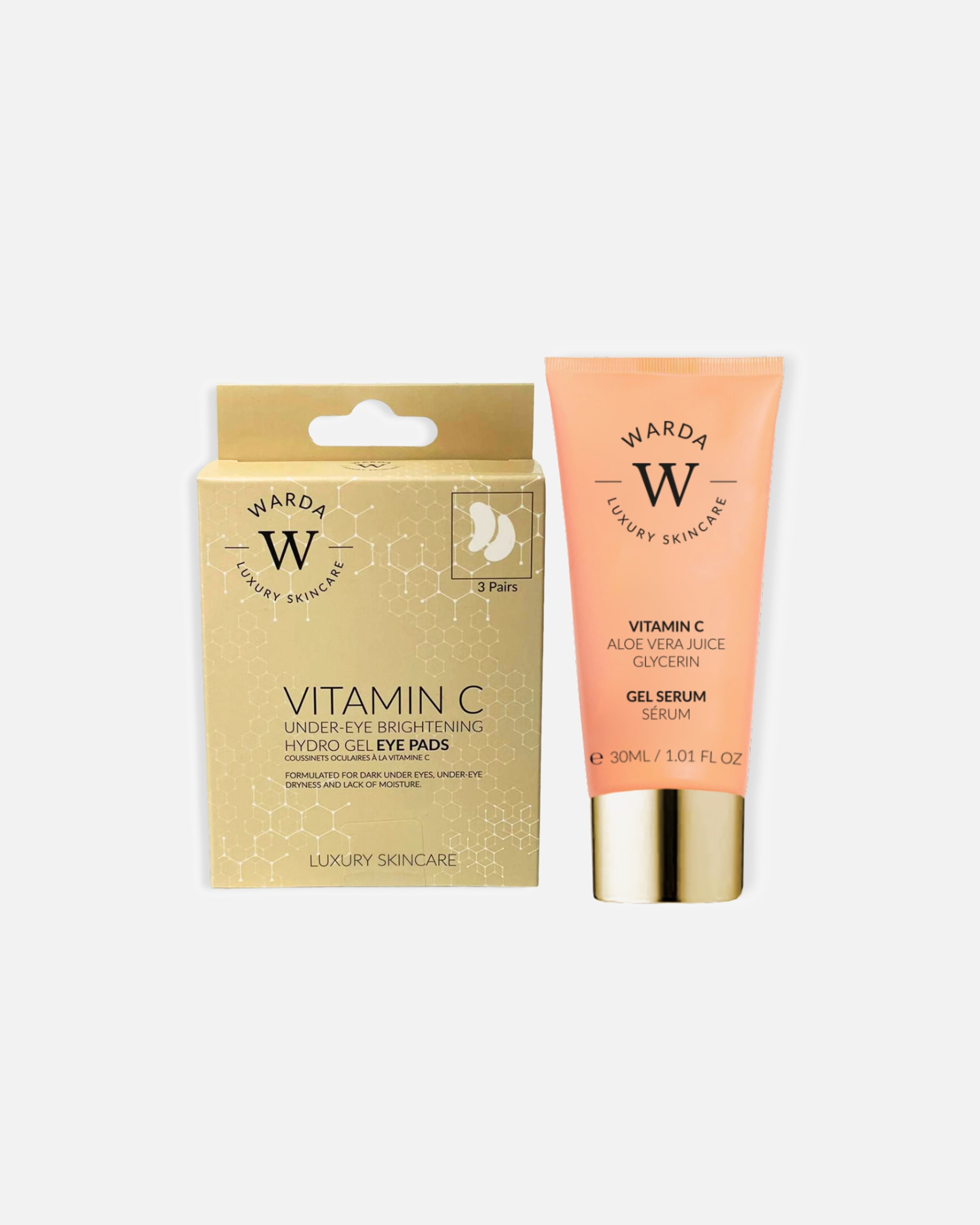 Set cura del viso di Femmina WARDA LUXURY SKINCARE Cerotti oculari alla vitamina C + siero 1 pezzo