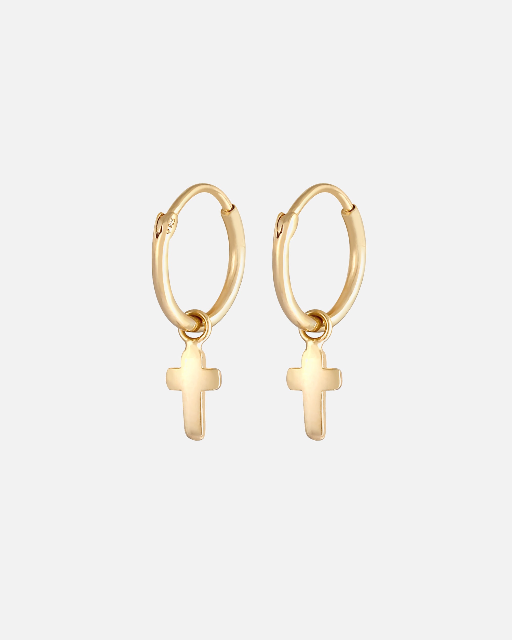 Orecchini di Femmina Elli Orecchini a cerchio in Argento Sterling 925 pendente a croce religione goldfarben