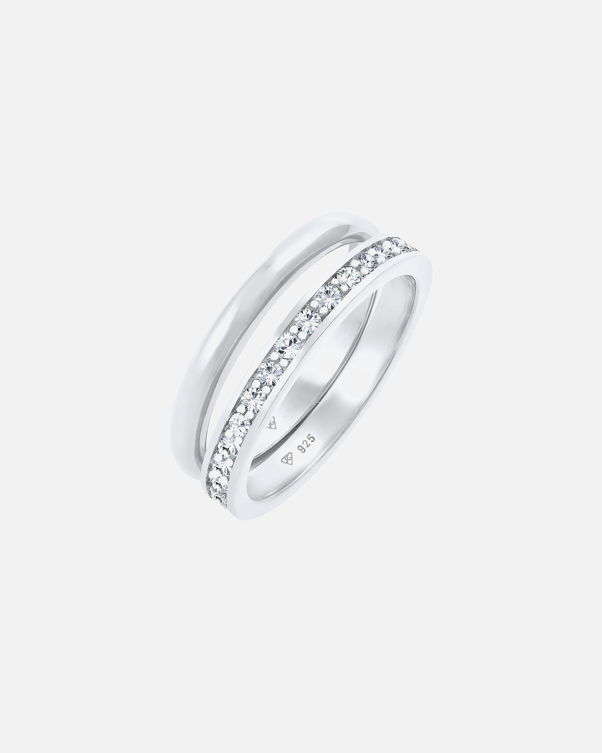Anello di Femmina Elli Anello Memorie Set Basic Trend con cristalli in Argento Sterling 925 56