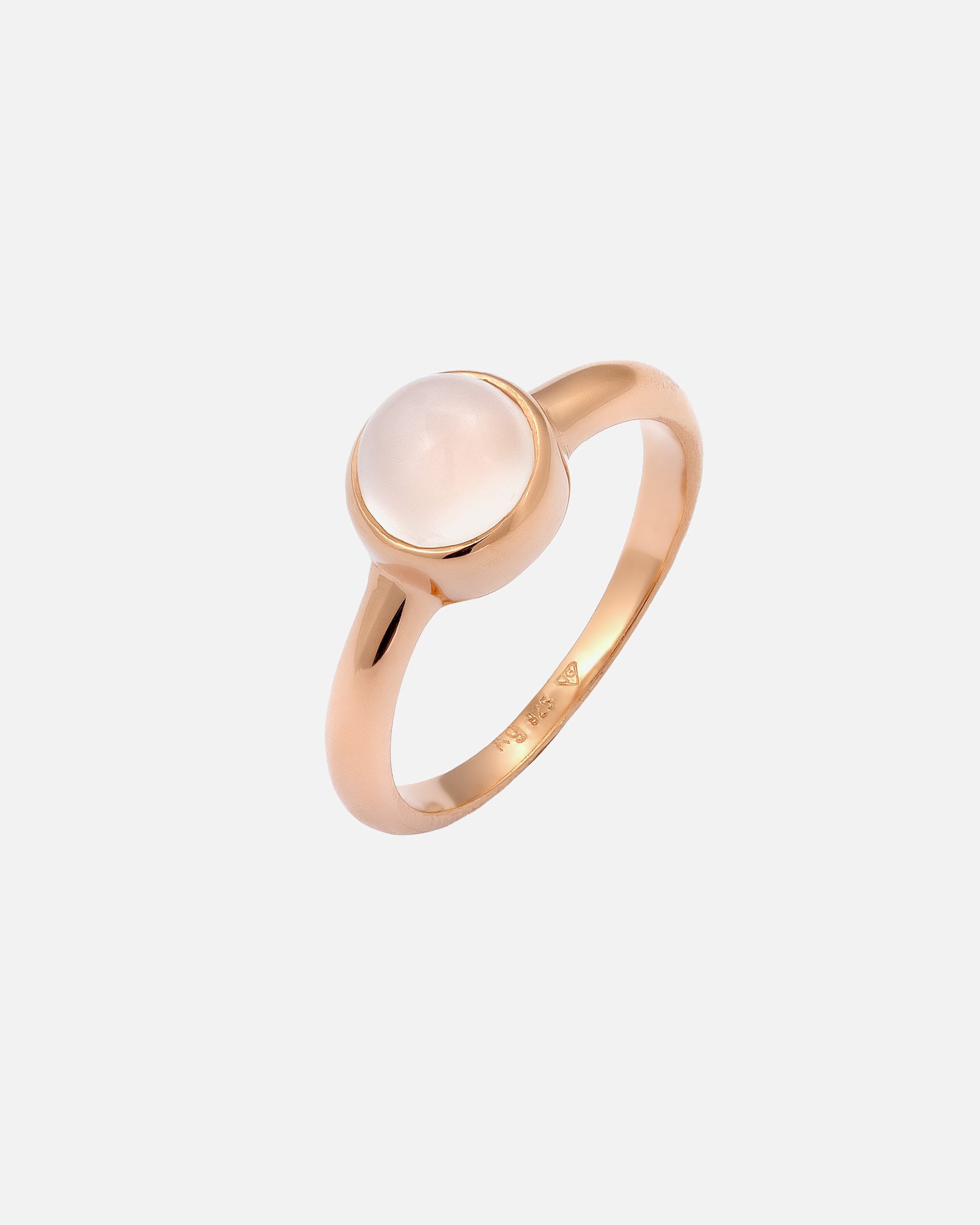 Anello di Femmina Elli Solitario con Pietra di Luna in Argento Sterling 925 56