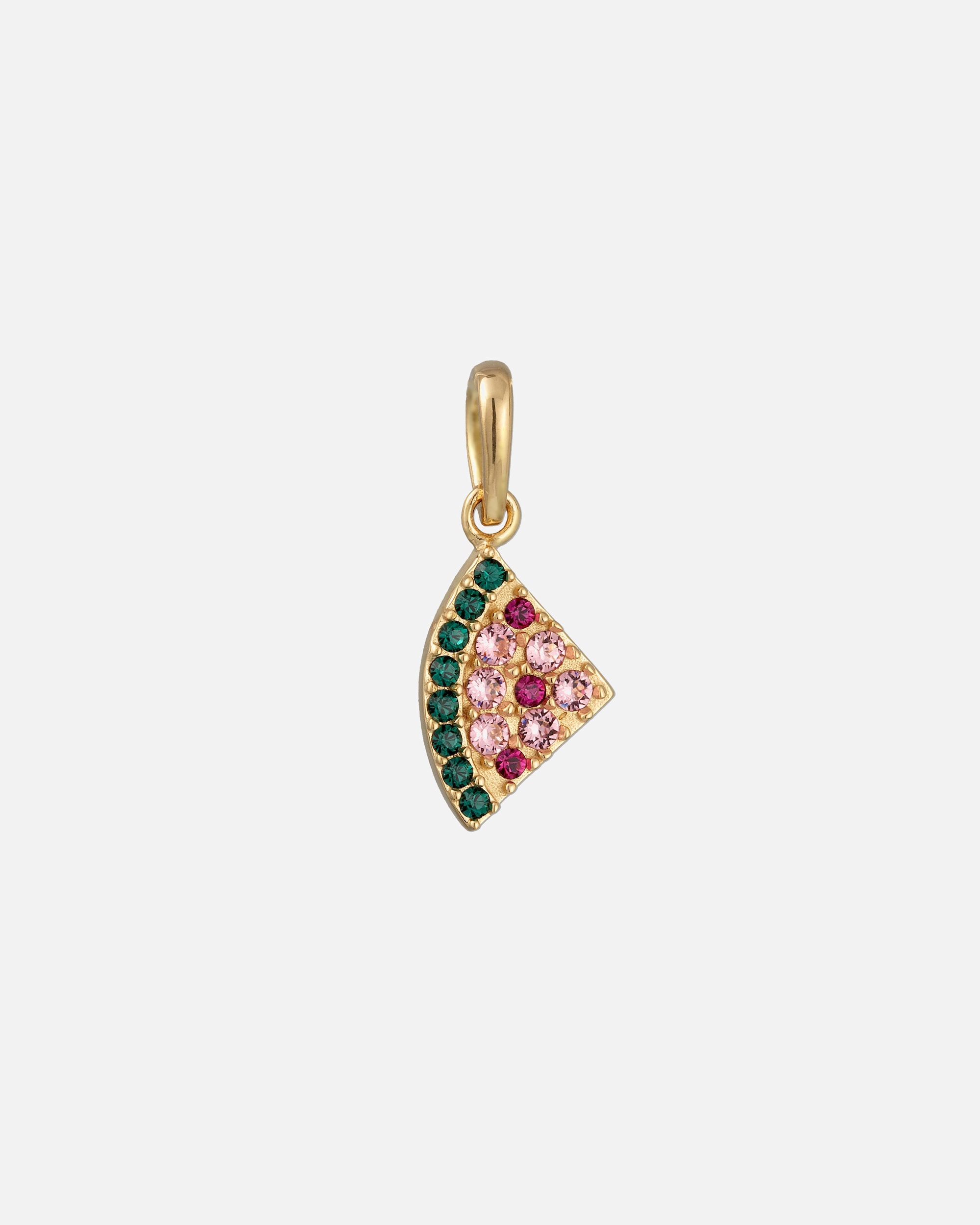 Pendente di Femmina Elli Ciondolo con Pietra Cristalli Vetro Rosa Verde 925 Sterling Silver Gold-plated goldfarben