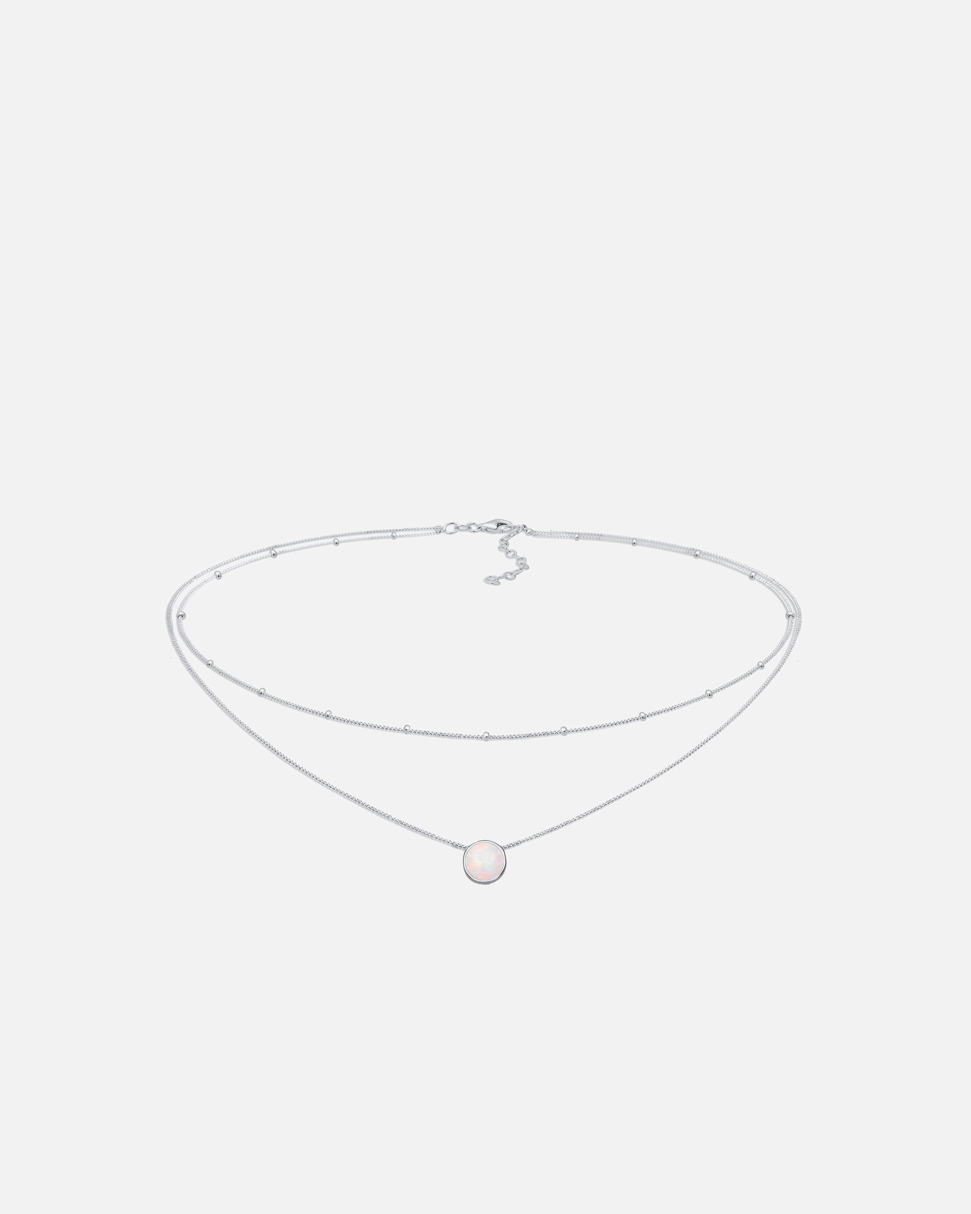 Collana di Femmina Elli Girocollo Sfera Strati Tendenza con Opale Sintetico in Argento Sterling 925 Placcato Oro silberfarben