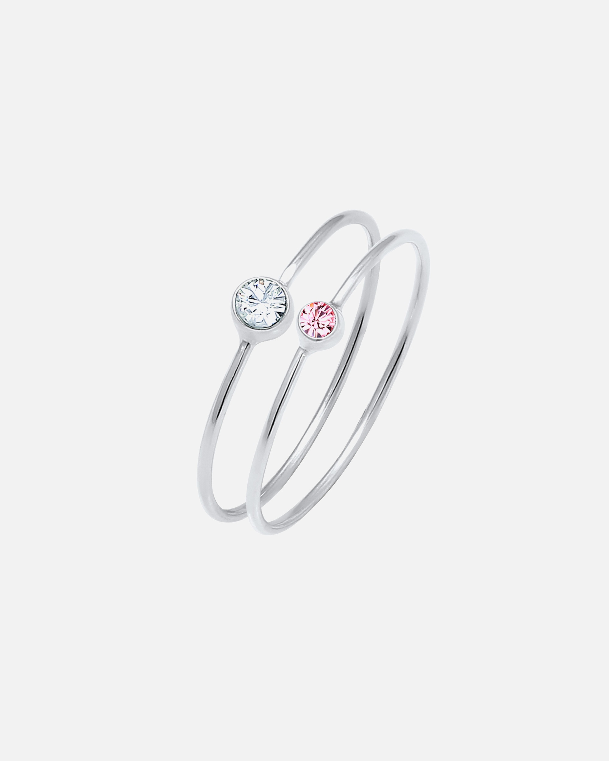 Anello di Femmina Elli Set Elegante di Base con Cristalli in Argento Sterling 925 56