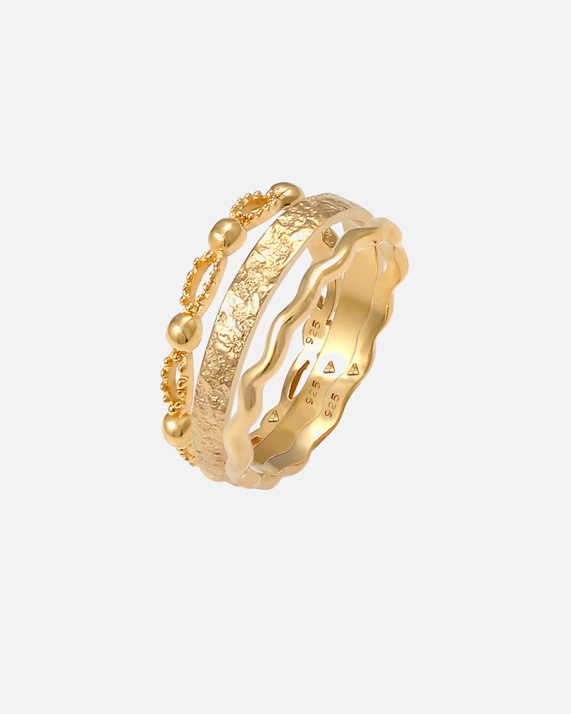 Anello di Femmina Elli Anello a fascia in Argento Sterling 925 onde sfere 54