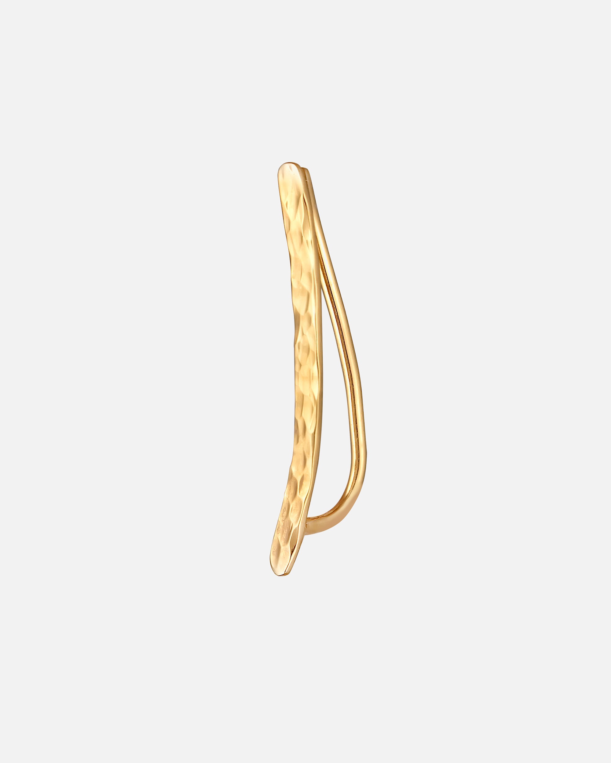 Ear Cuff di Femmina Elli Singolo Earclimber di base martellato in Argento Sterling 925 goldfarben