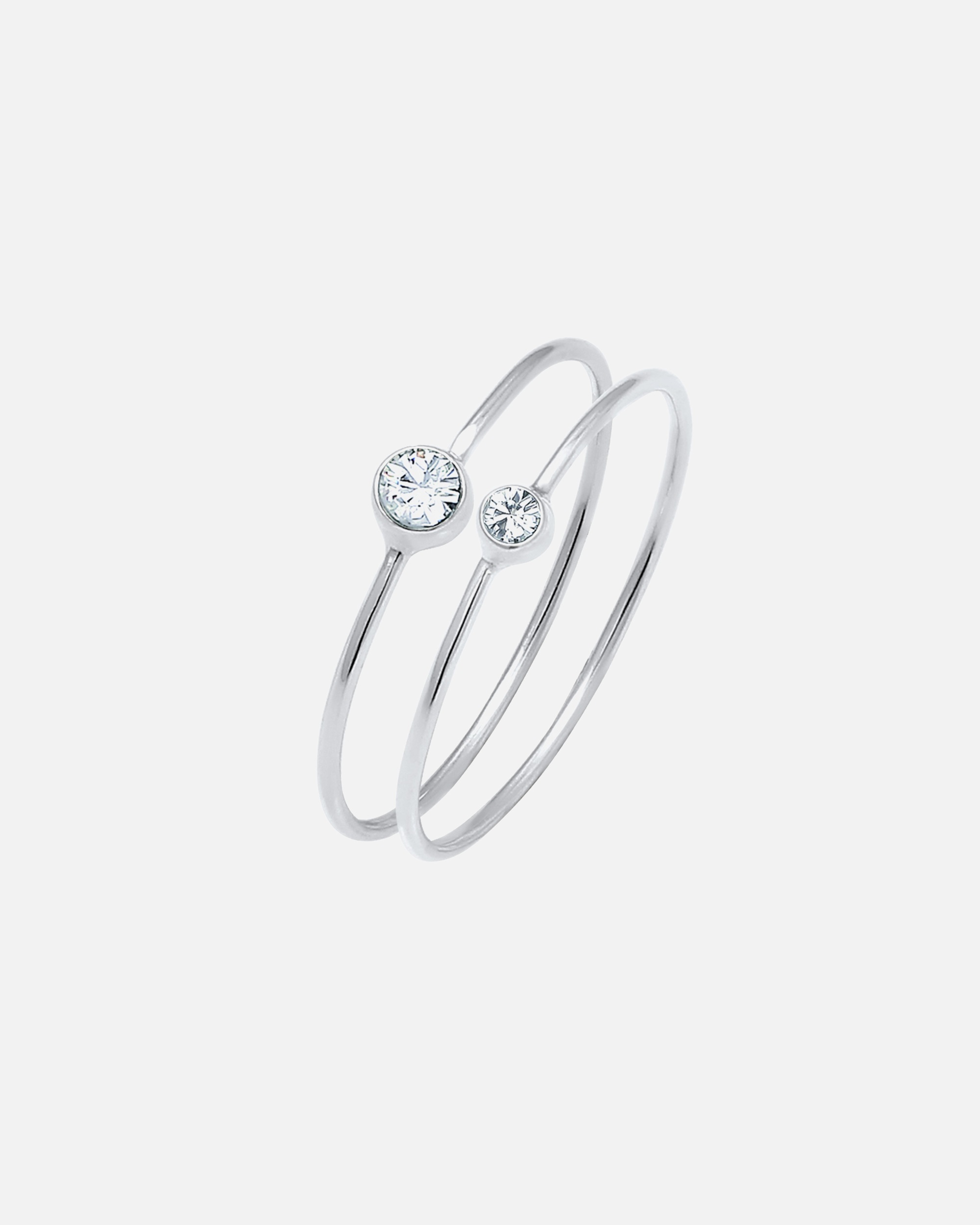 Anello di Femmina Elli Set Elegante di Base con Cristalli in Argento Sterling 925 62