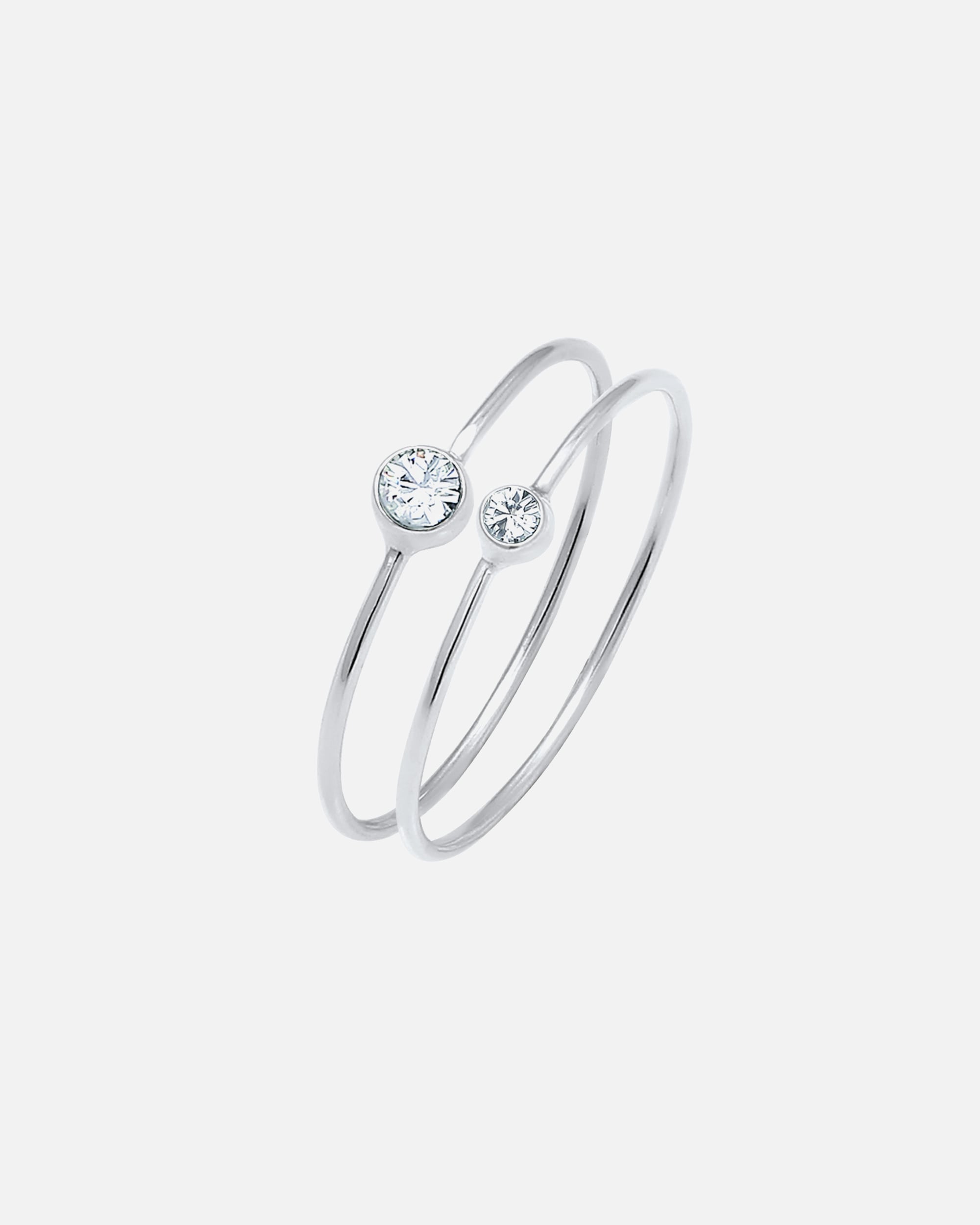 Anello di Femmina Elli Set Elegante di Base con Cristalli in Argento Sterling 925 42