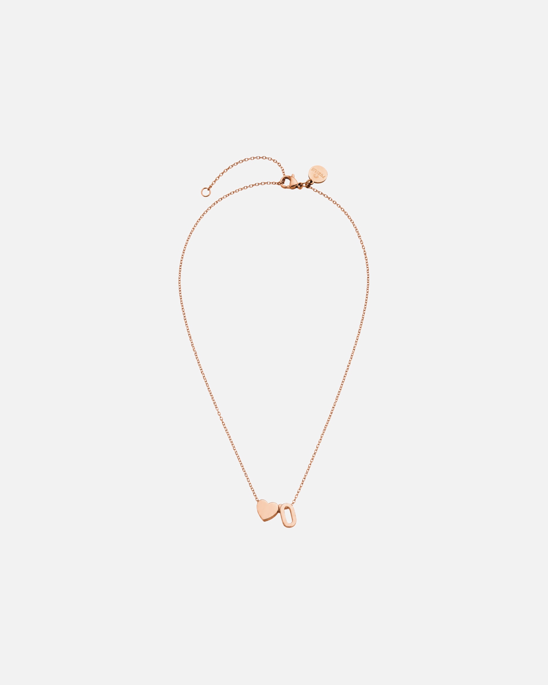Collana di Unisex Purelei Letter Heart O Collana 100% acciaio inossidabile Oro rosa