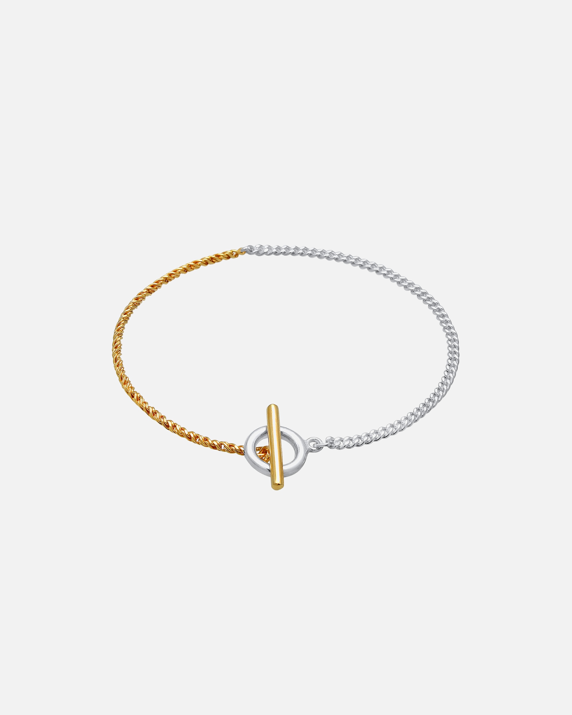 Braccialetto di Femmina Elli Catena a cordoncino cerchio barra bicolore in argento sterling 925 17