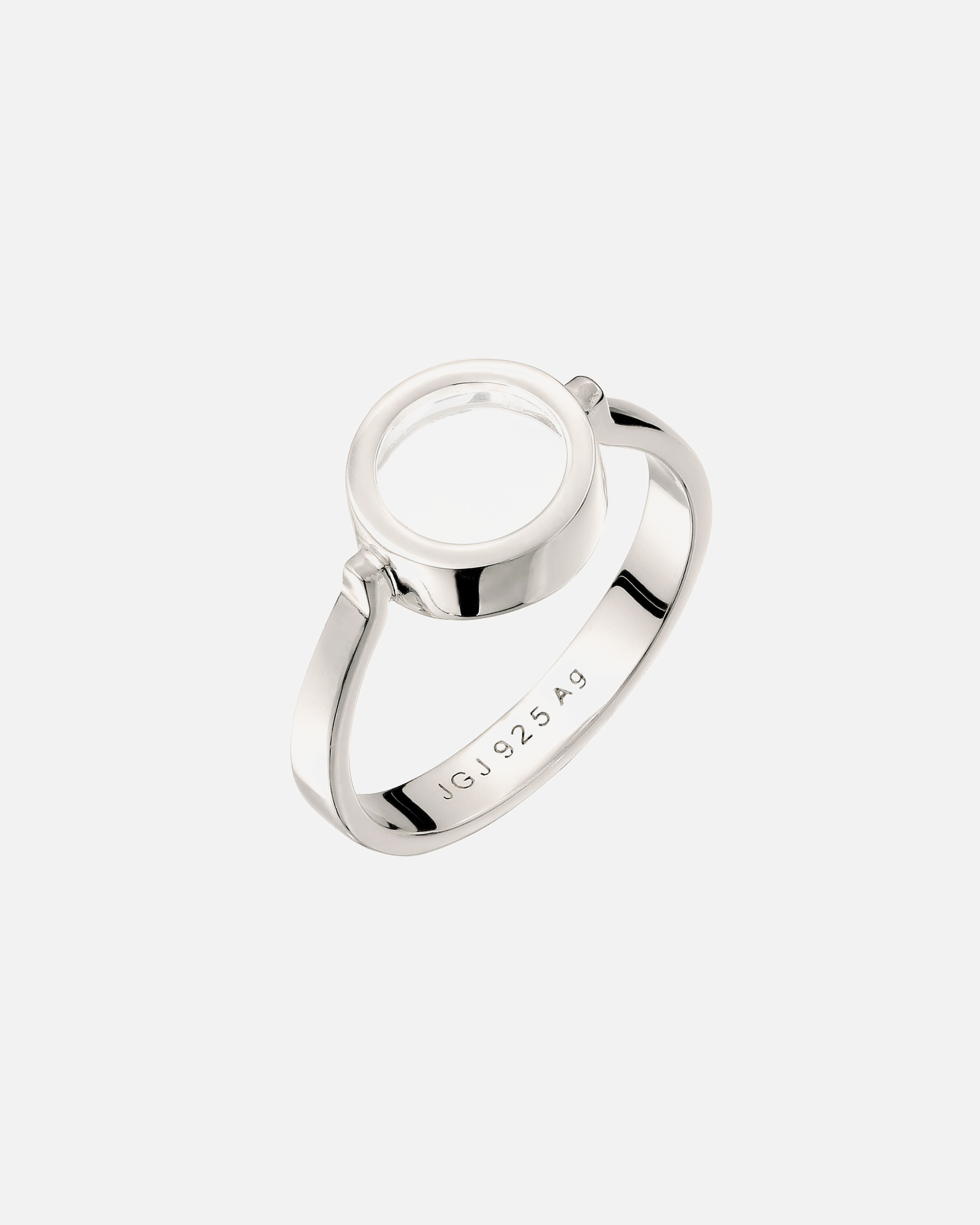 Anello di Femmina Elli Anello con Cristallo di Rocca Trasparente 925 Sterling Silver 56