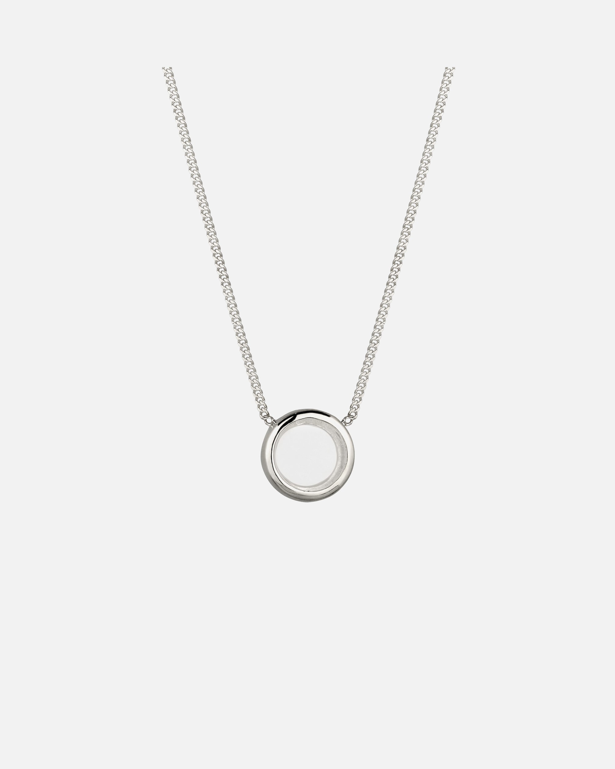 Collana di Femmina Elli Collana corta con pietra Cerchio Cristallo di rocca Trasparente 925 Sterling Silver 40
