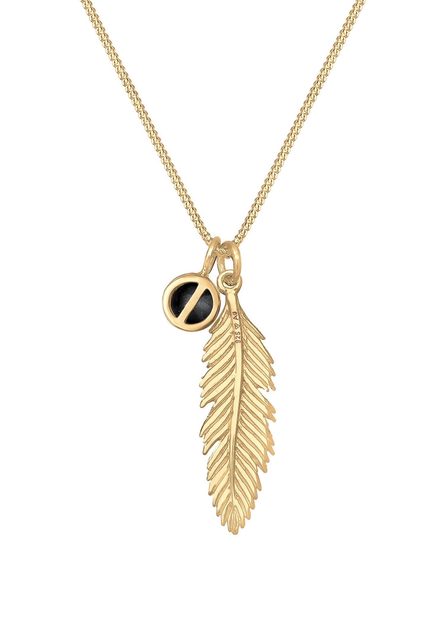 Collana Donna Ciondolo Piuma Elegante Con Cristalli in Argento Collana Donna Ciondolo Piuma Elegante Con Cristalli in Argento