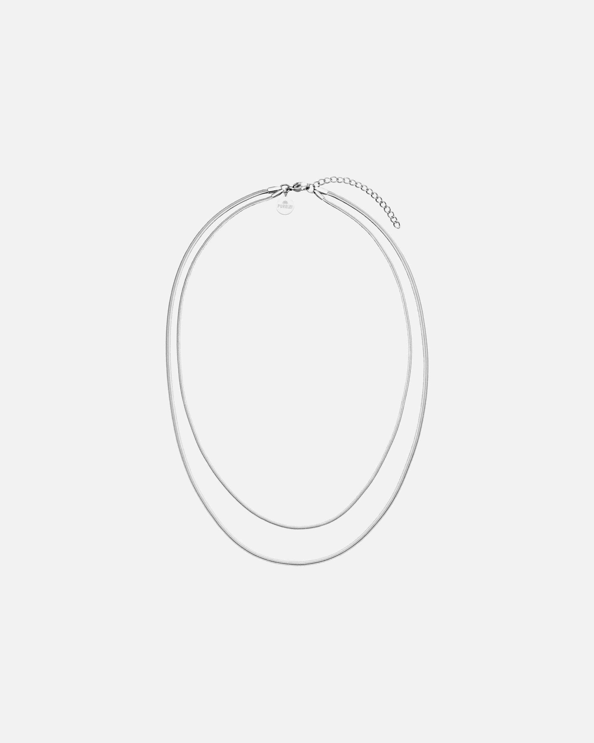 Collana di Femmina Purelei Two Layers Collana doppia 100% acciaio inossidabile Argento